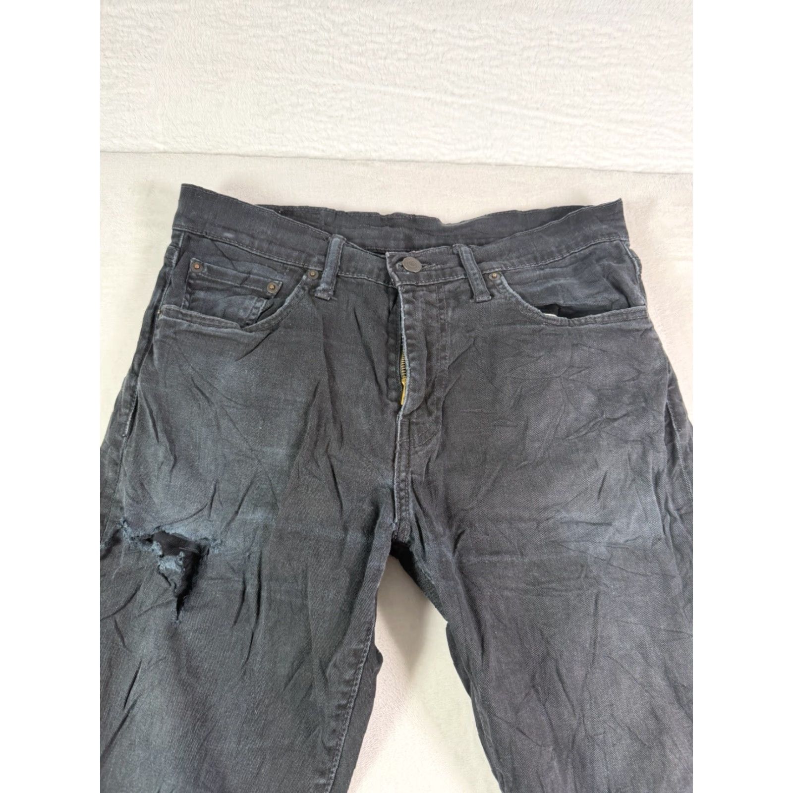 Levi's VINTAGE Levi's 508 Jeans Black Men's 30x32 Slim Straight Fit Stretch Distressed Size US 30 / EU 46 - 2 Thumbnail