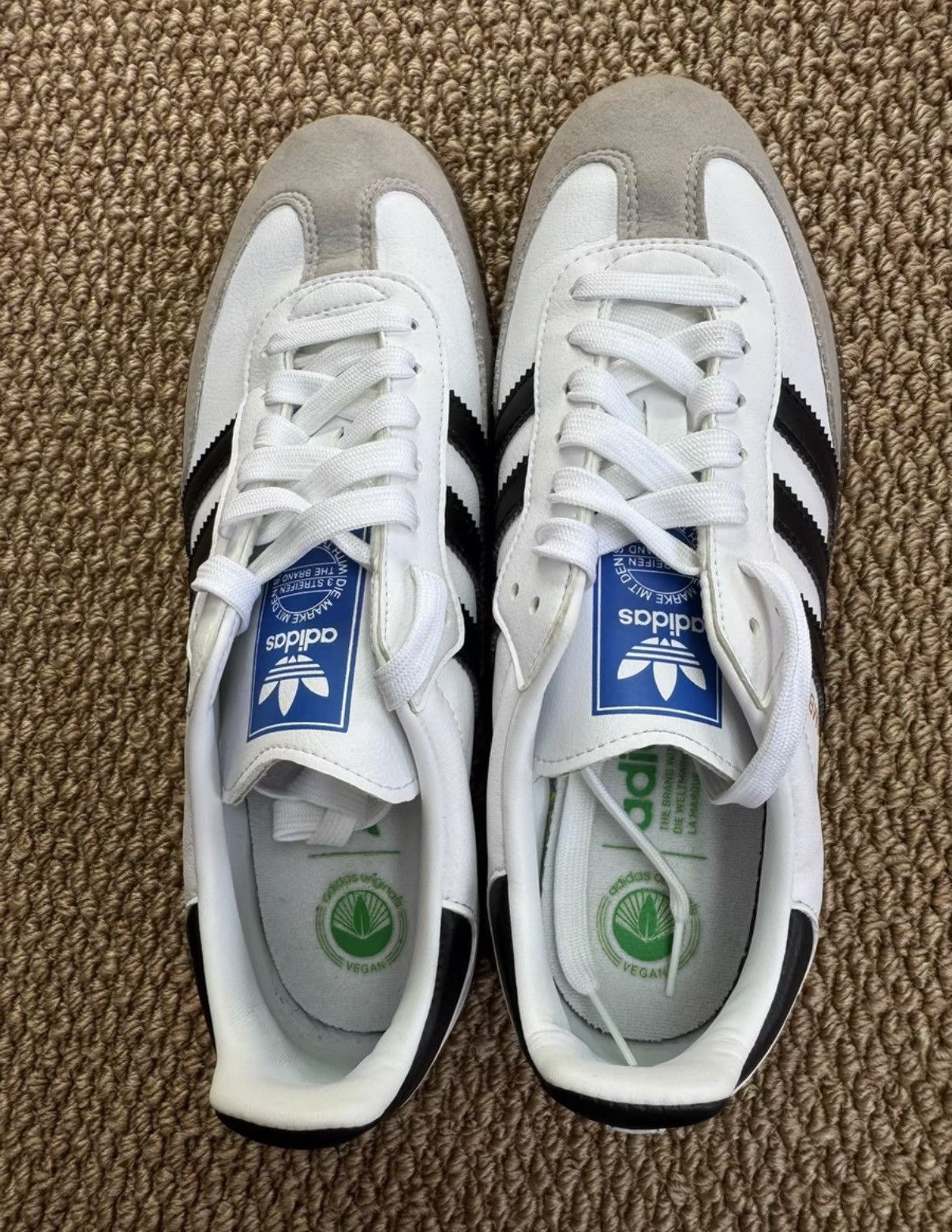 Adidas Adidas Samba Vegan, Black & White K37 Size US 7 / EU 40 - 3 Thumbnail