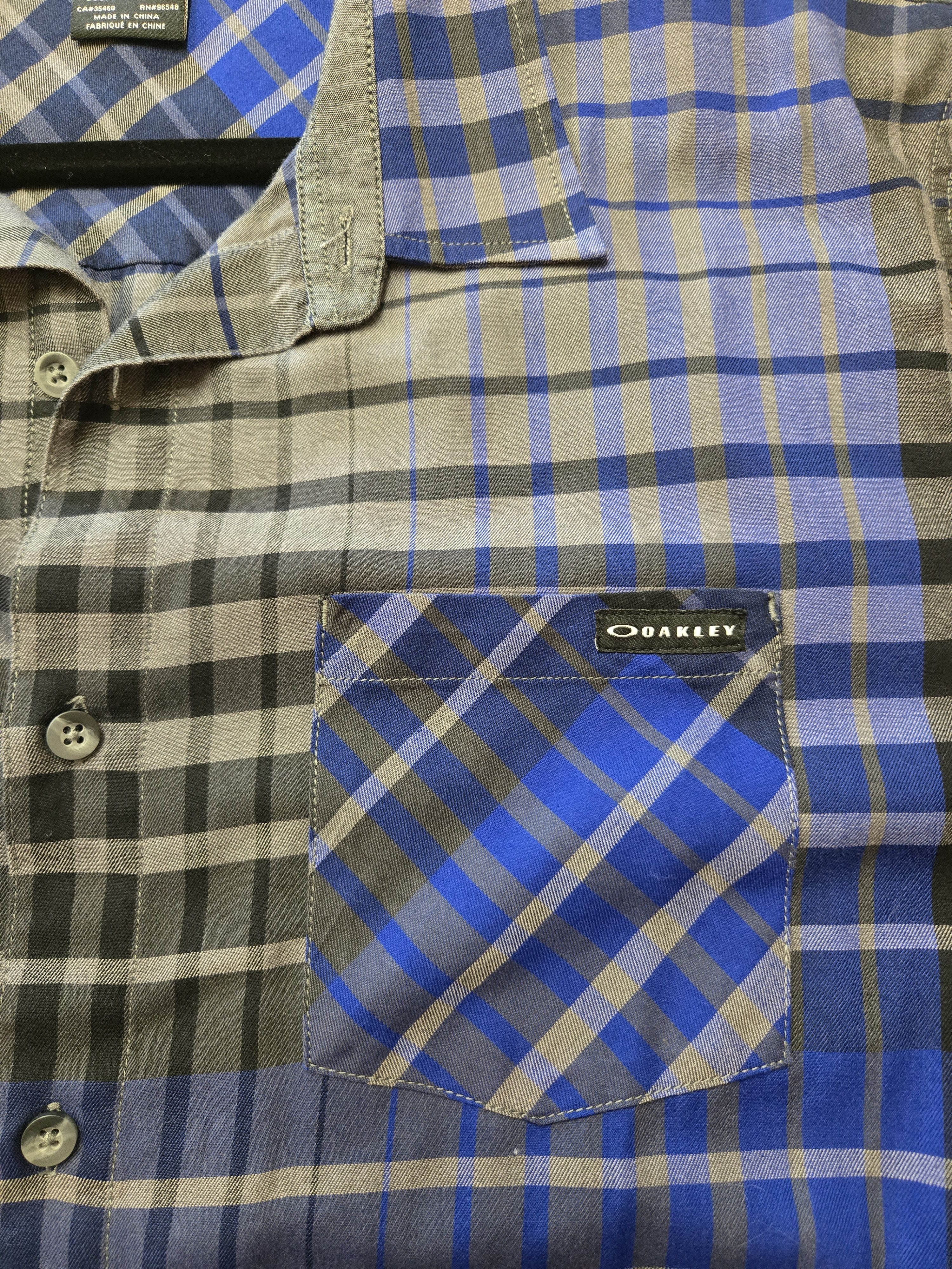 Oakley Men’s Oakley Plaid Shirt Blue Gray Short Sleeve Size US XL / EU 56 / 4 - 4 Thumbnail