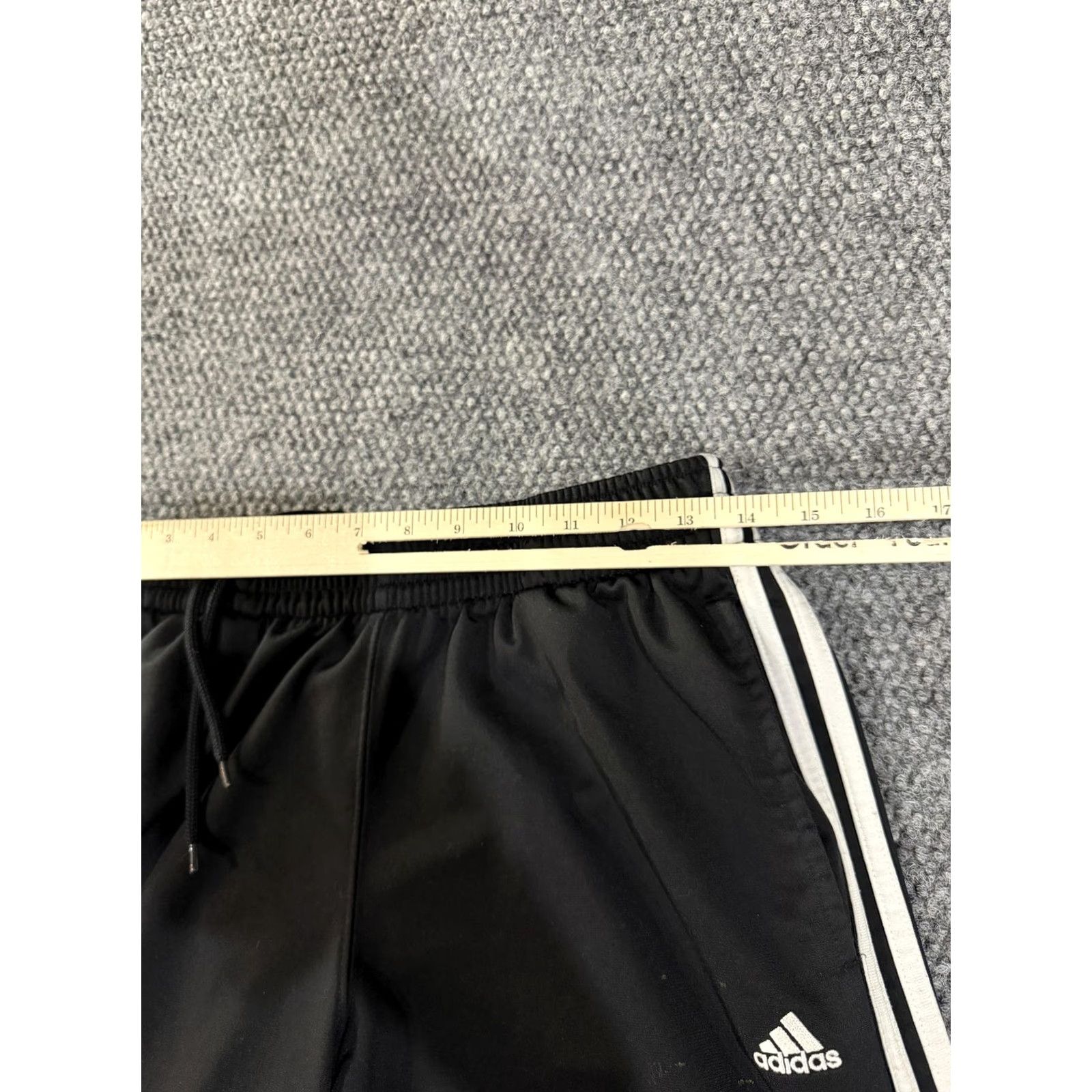 Adidas Adidas Track Pants Mens M Black Knit Elastic Waist Three Stripes Athletic Pants Size US 31 - 6 Thumbnail