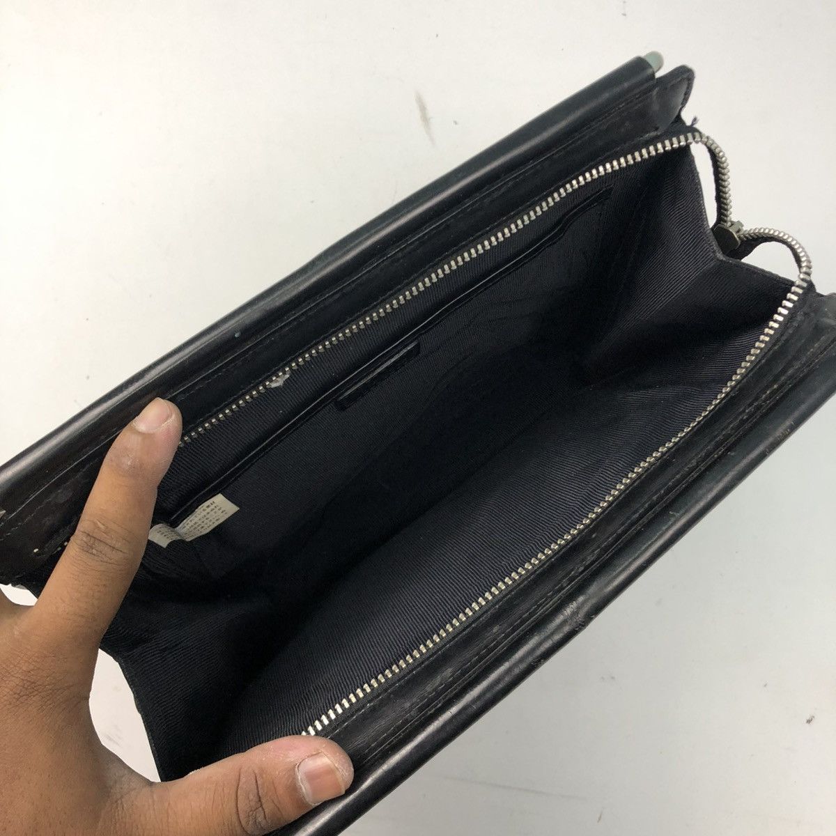Yohji Yamamoto ‼️YES‼️ RARE Y’SACCS METAL HANDLE CARRY LEATHER BAG Size ONE SIZE - 8 Thumbnail