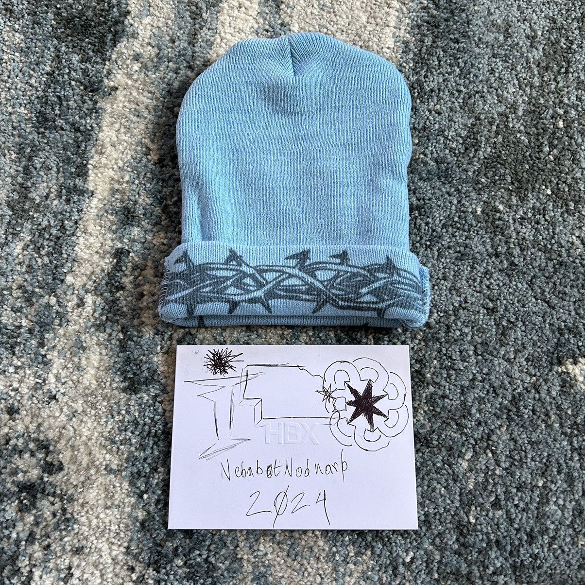 4x1111 DTG CROWN BEANiE thorns halloween ice blue Ron Louis Size ONE SIZE - 4 Thumbnail