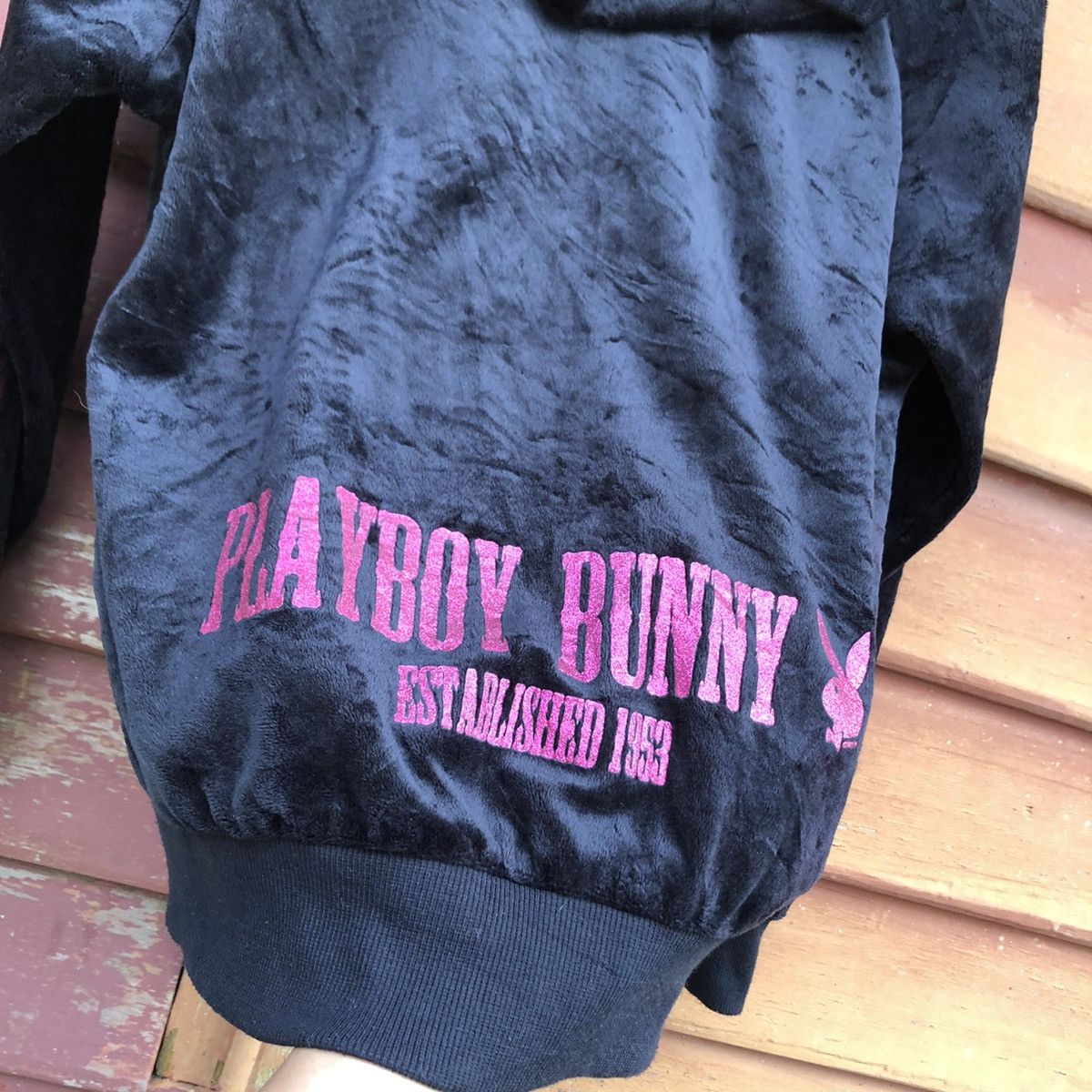 Playboy Very Rare! Vintage 90s Playboy logo velvet Sweater 🍒 Size L / US 10 / IT 46 - 10 Thumbnail