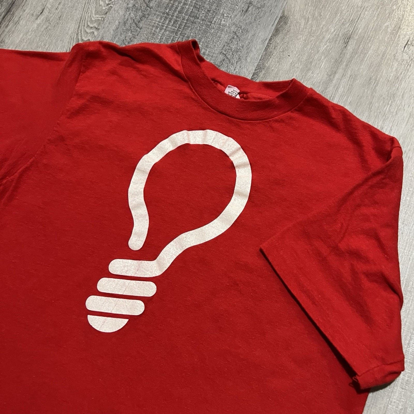 Hanes VTG 1970s Light Bulb Hanes T Shirt Red True Vintage Idea Size US L / EU 52-54 / 3 - 2 Thumbnail