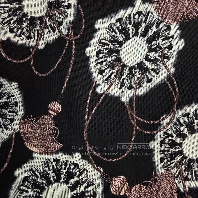 Hermes Hermes Black Rope Pattern Mulberry Silk Skirt Size 24" / US 00 / IT 34 - 7 Thumbnail