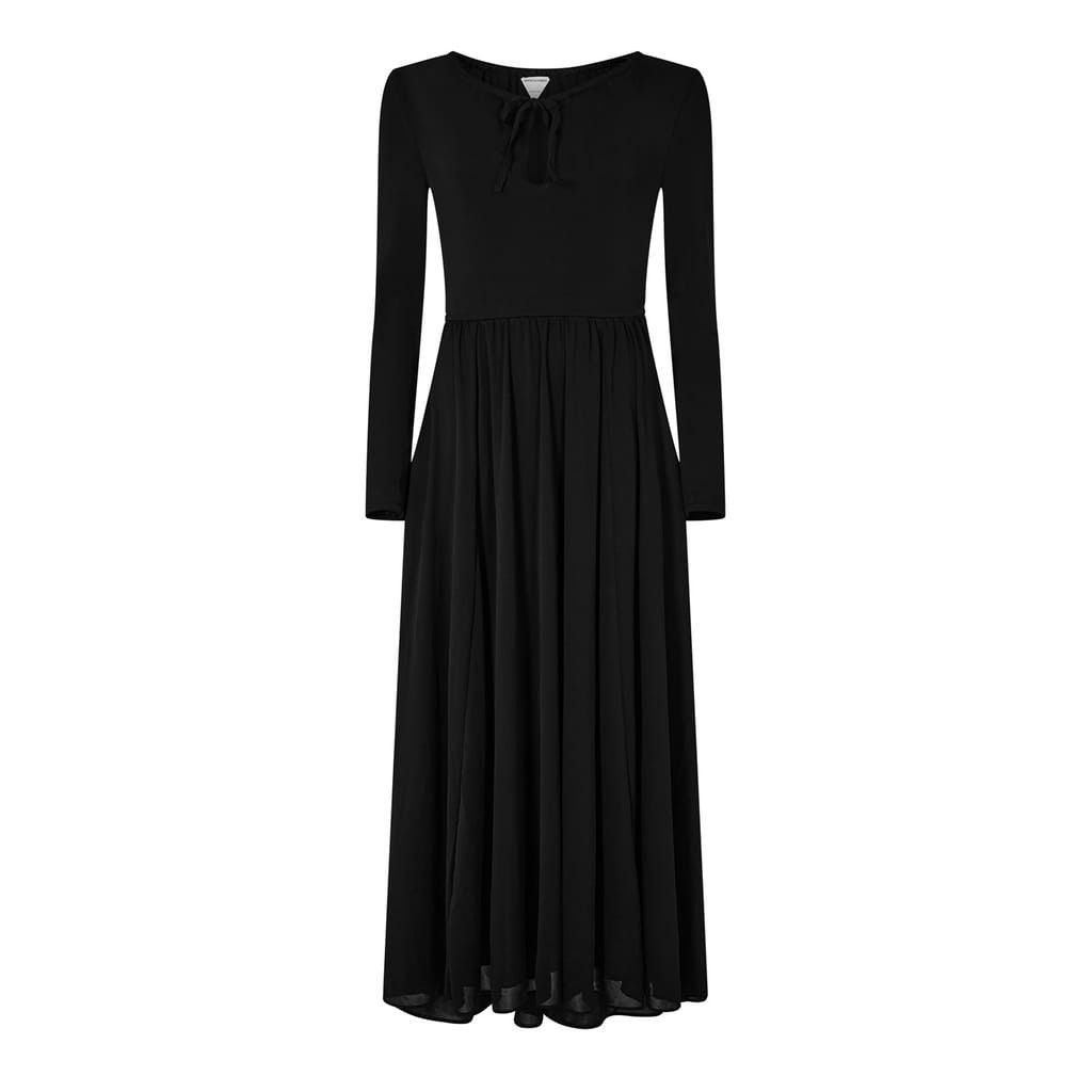 Bottega Veneta Bottega Veneta Tie Neck Midi Dress in Black Size XS / US 0-2 / IT 36-38 - 2 Thumbnail