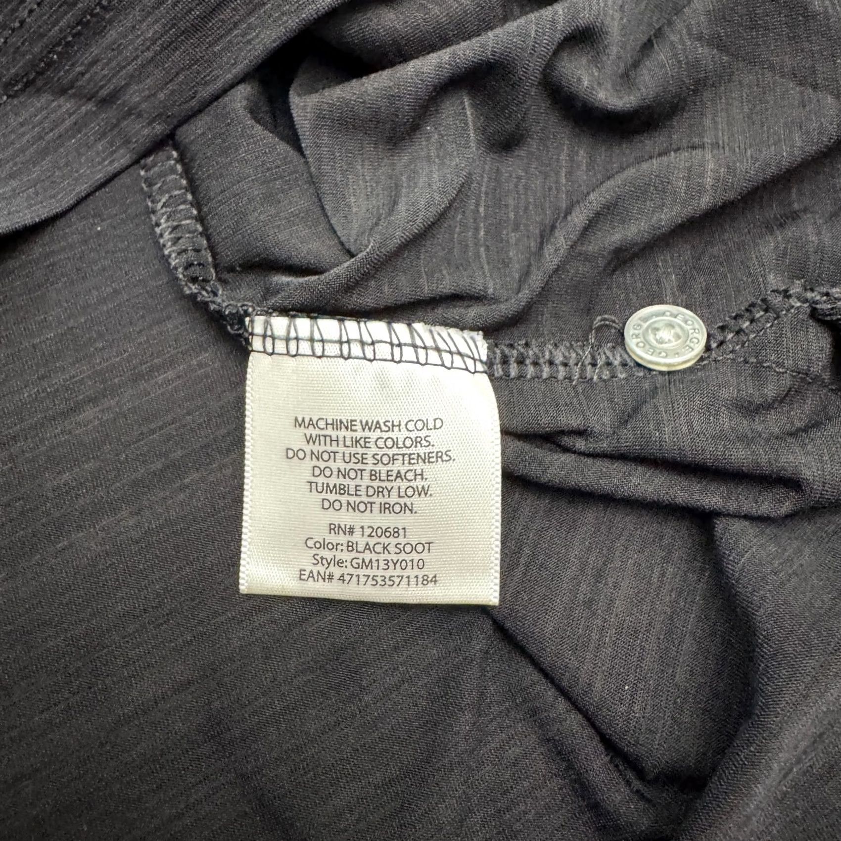 George George Polo Shirt Mens Large Black Short Sleeve Performance Golf Stretch Satin? Size US L / EU 52-54 / 3 - 5 Thumbnail