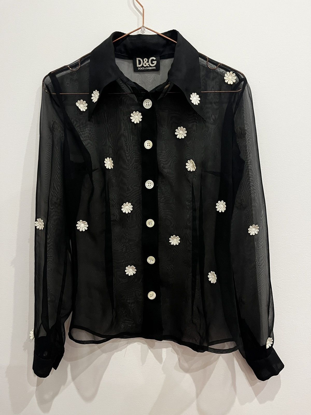 Dolce & Gabbana Vintage Dolce & Gabbana Sheer Button Up Shirt (unisex) Size US S / EU 44-46 / 1 - 2 Thumbnail