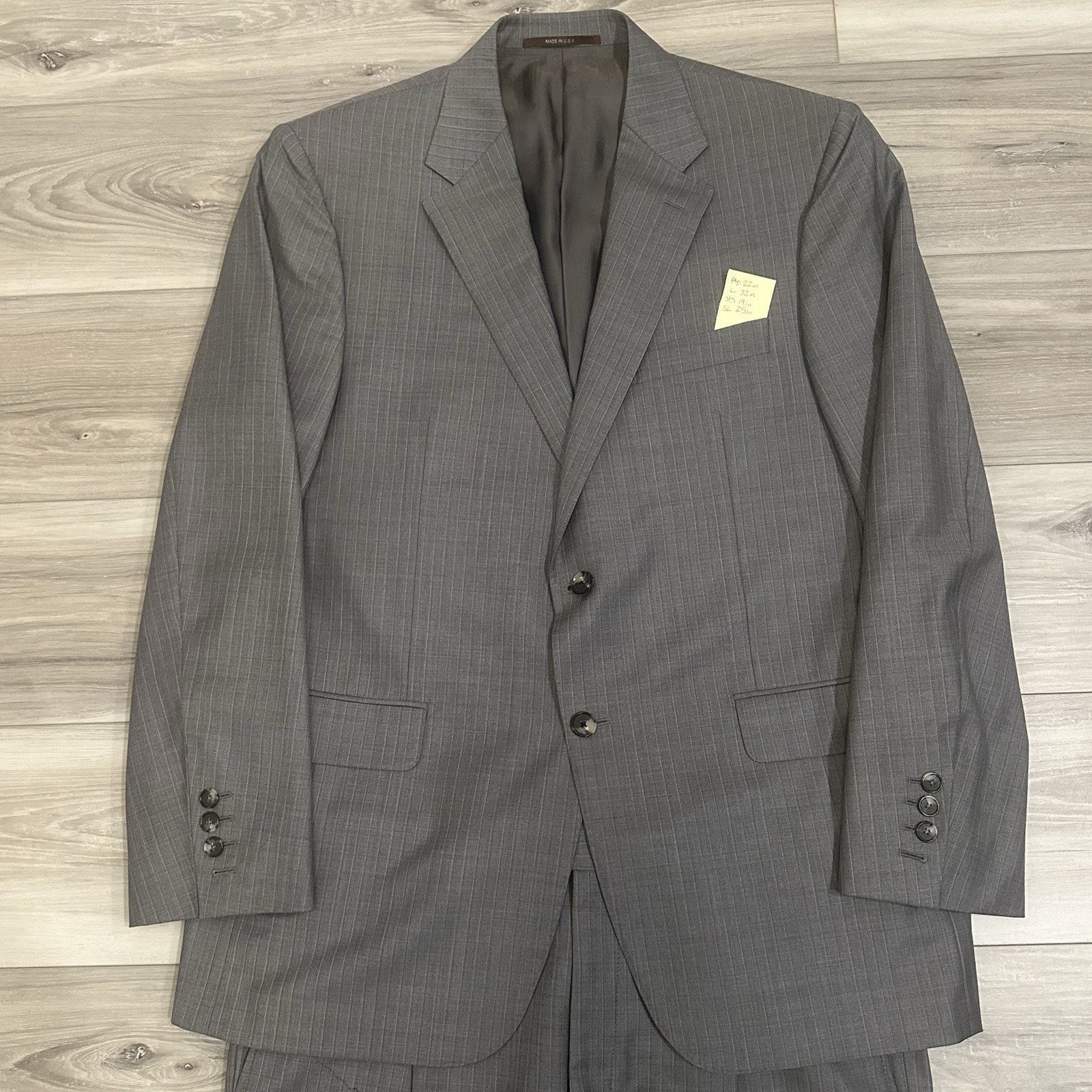 Hickey Freeman Hickey Freeman Mens 2 Piece Suit 42R Solid Grey Pleated Size 42R - 2 Thumbnail
