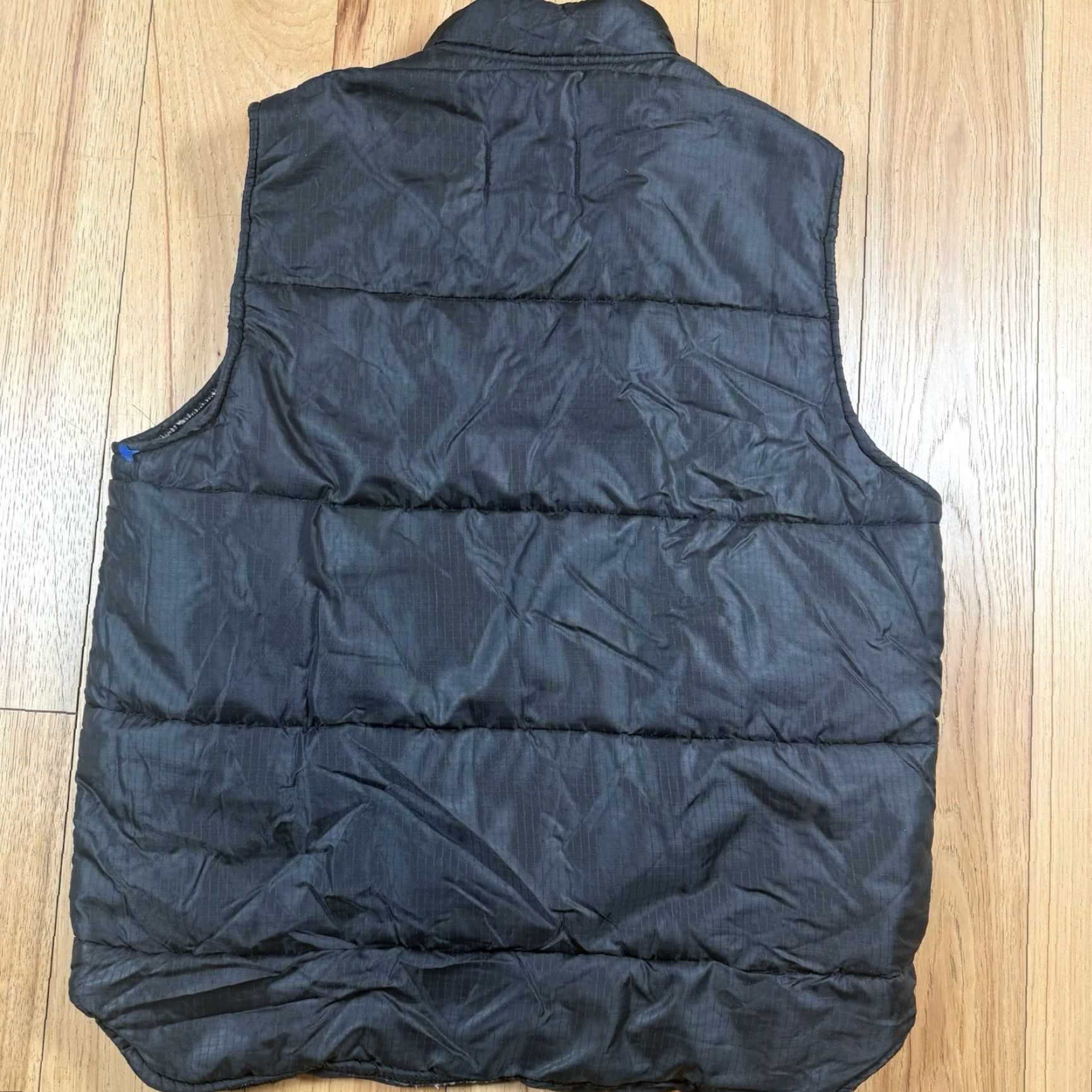 CLOSED VTG Bombardier Puffer Vest Mens Large Black Button Close Orange Stripe USA Made Vest Mens Large Black USA Striped Nylon Puffer Jacket Size US L / EU 52-54 / 3 - 5 Thumbnail