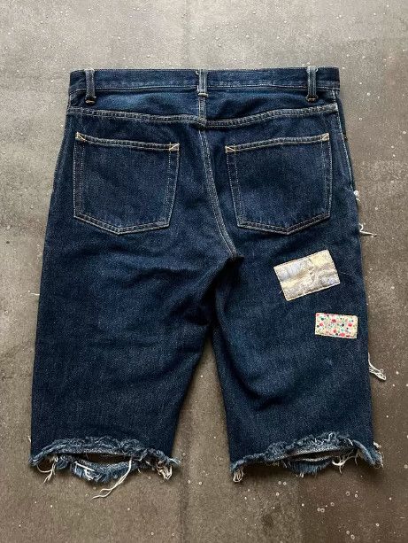Nozomi Ishiguro Nozomi Ishiguro Distressed Patchwork Denim Shorts Size US 40 / EU 56 - 2 Thumbnail