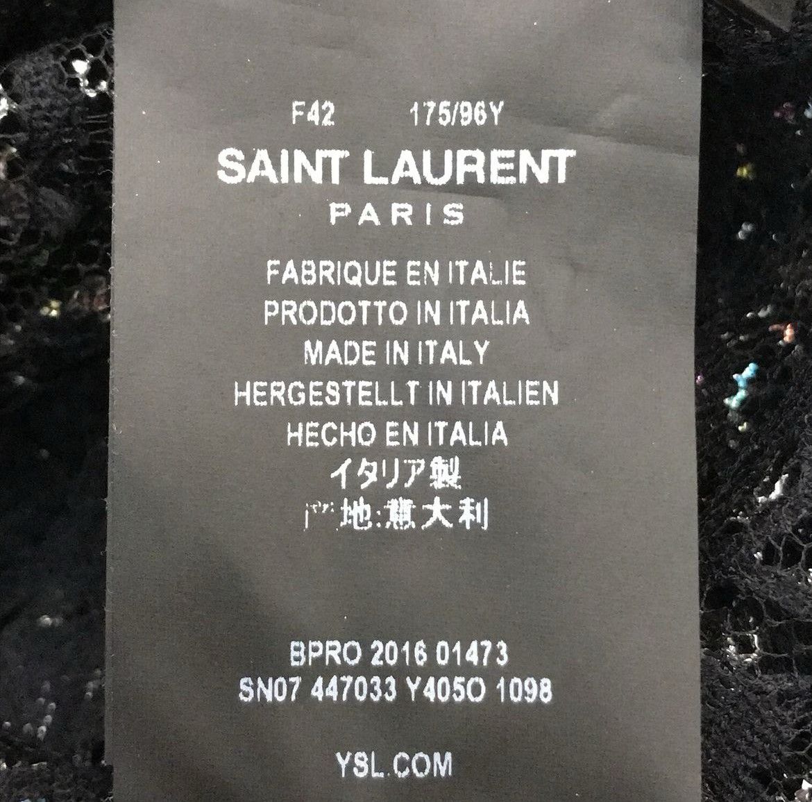 Hedi Slimane × Saint Laurent Paris S/S16 Floral Lace Sheer Multicolor Star Button Up Shirt Size M / US 6-8 / IT 42-44 - 6 Thumbnail