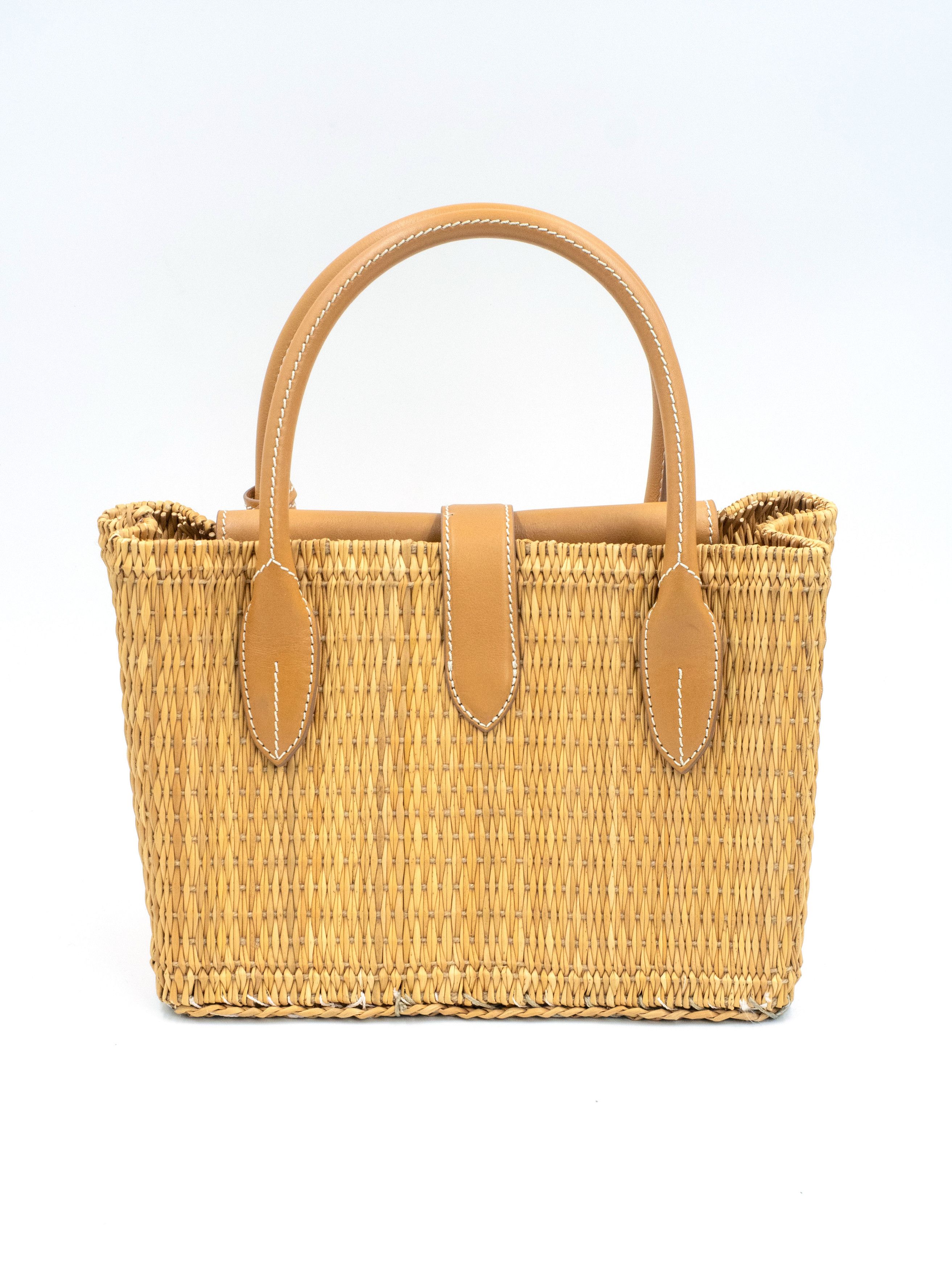 Ermanno Scervino Woven Tote Bag With Leather Handle And Embossed Luggage Tag Size ONE SIZE - 4 Thumbnail