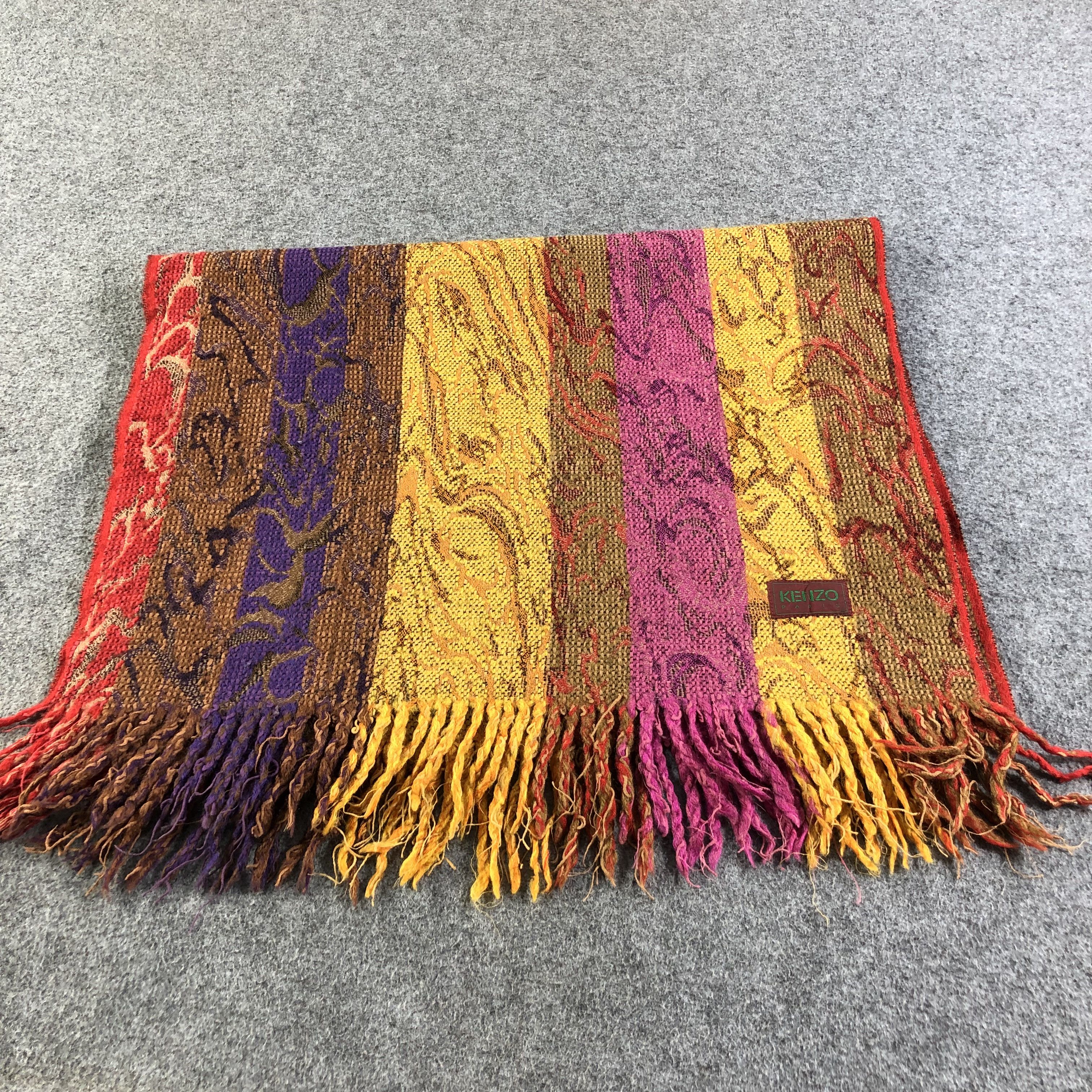 Kenzo Kenzo Colorful Wool Scarf Muffler V1195 Size ONE SIZE - 2 Thumbnail