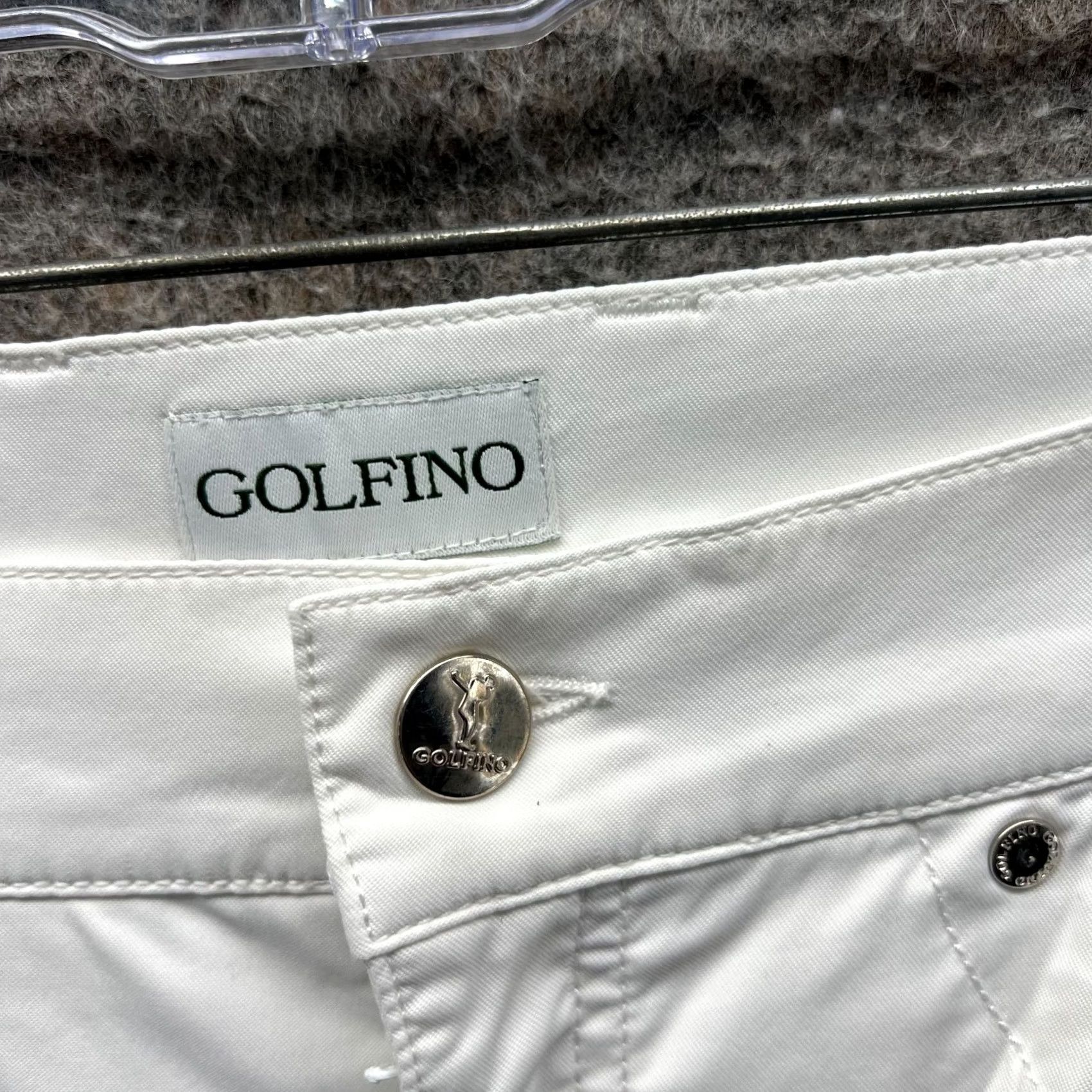 Vintage GOLFINO Pants Women 6 White Capri Flat Front Trousers Casual Formal Travel Size 28" / US 6 / IT 42 - 6 Thumbnail