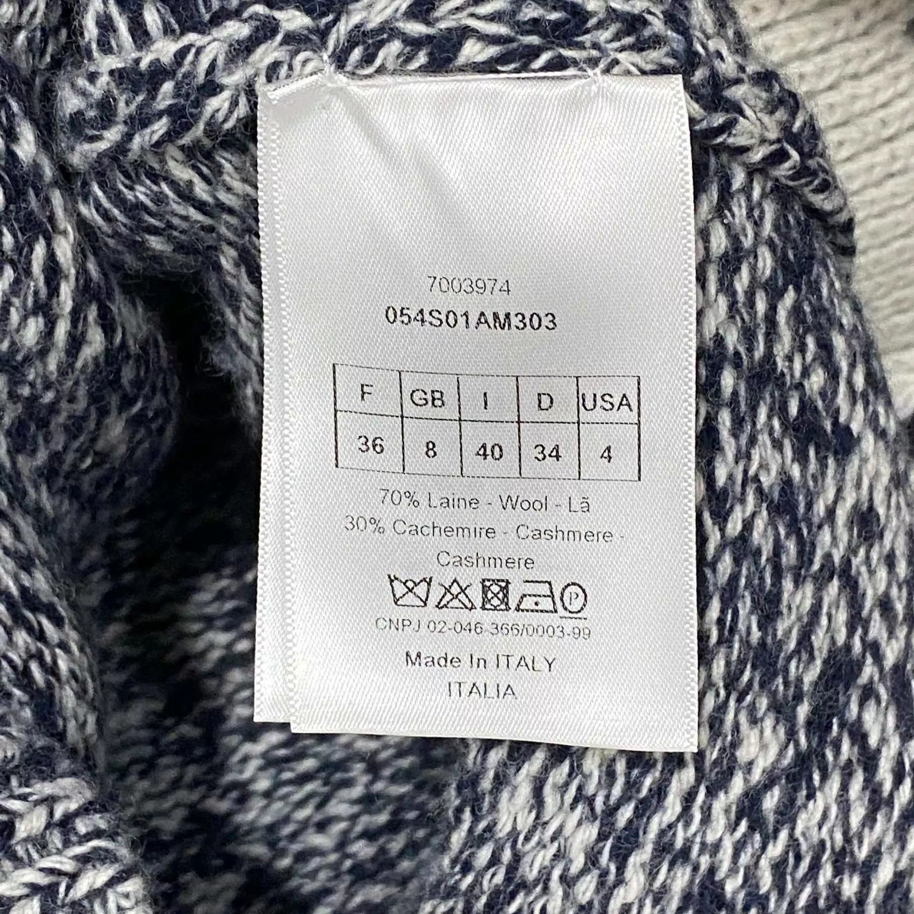 Dior Dior V-neck snowflake back logo sweater Size XS / US 0-2 / IT 36-38 - 6 Thumbnail