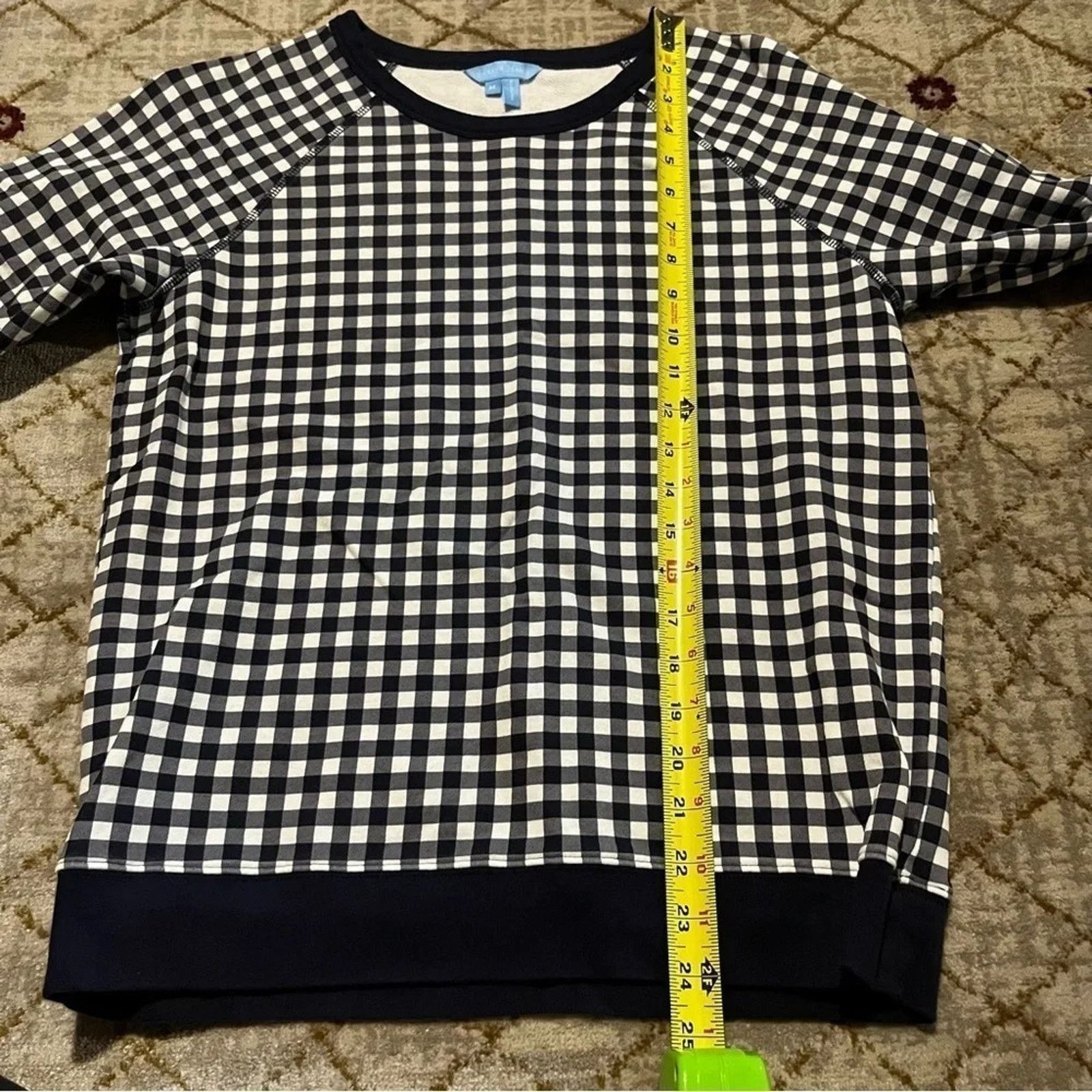 Other Draper James Sweatshirt Women’s Size M Natalie Gingham Navy Size M / US 6-8 / IT 42-44 - 7 Thumbnail