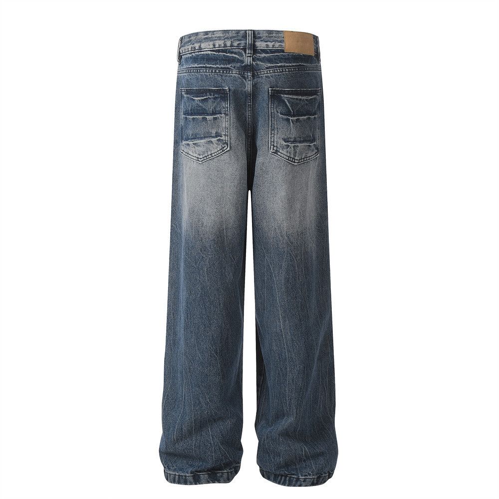 Japanese Brand × Jean Tie-dye gradient trendy washed loose jeans for men Size US 32 / EU 48 - 3 Thumbnail