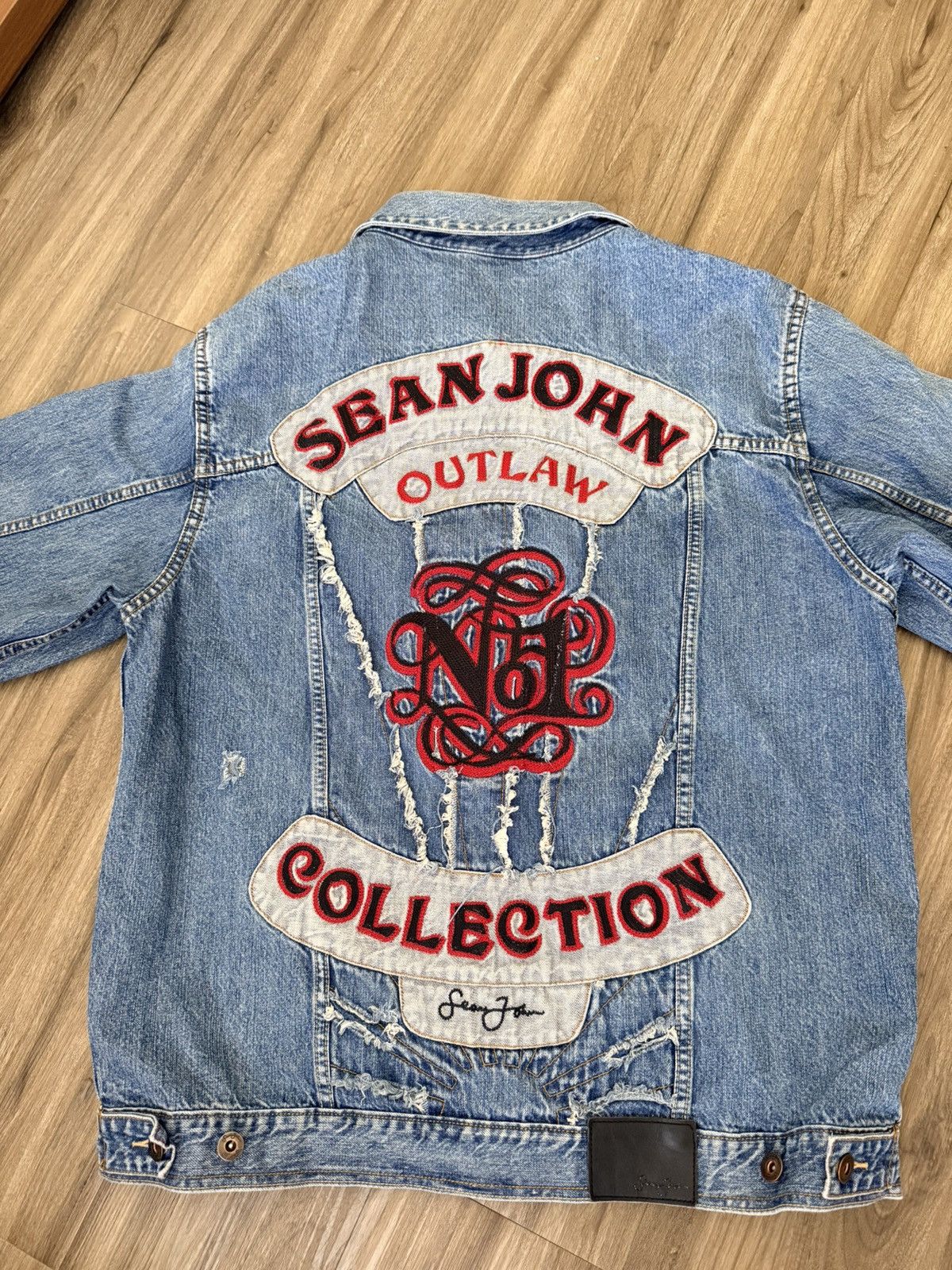 Sean John Vintage Sean John Outlaw Collection Denim Jean Jacket 3XL Size US XXL / EU 58 / 5 - 5 Thumbnail