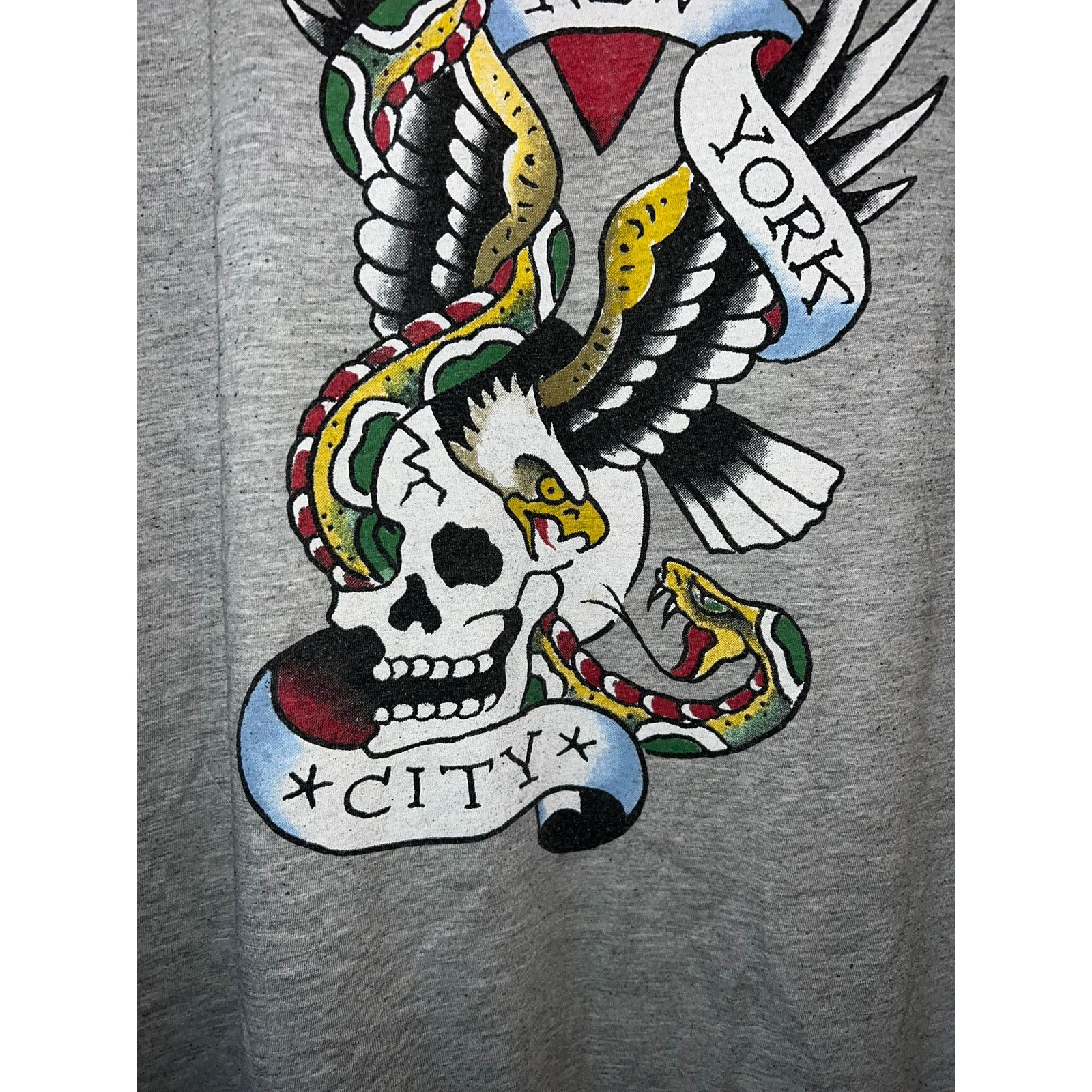 Ed Hardy Y2K Ed Hardy NYC Shirt New York City Eagle Gray Tee 2000s XL Size US XL / EU 56 / 4 - 4 Thumbnail