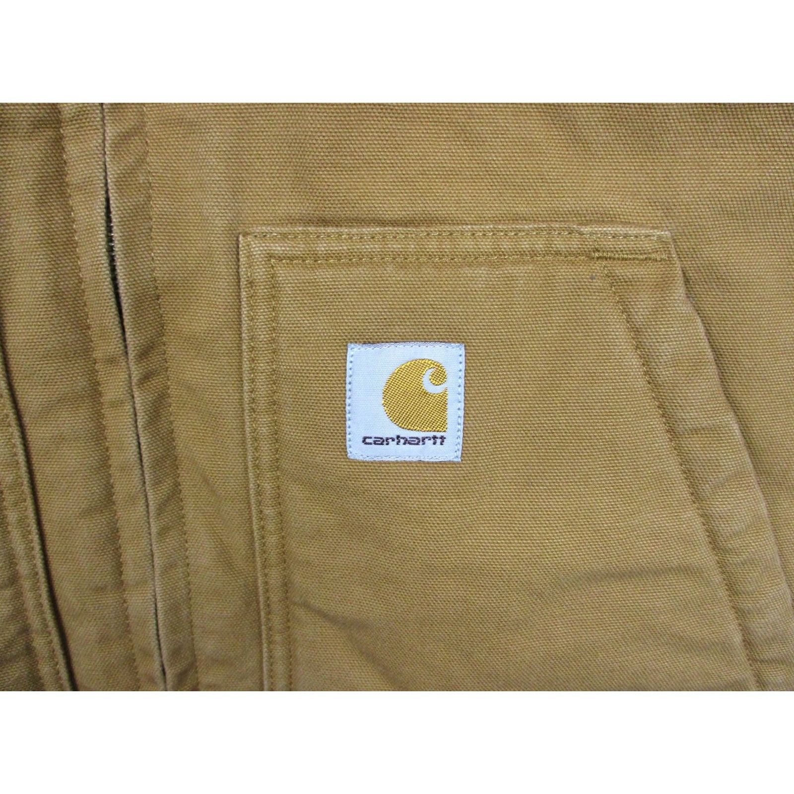 Carhartt VINTAGE Carhartt Vest Mens XL Brown Canvas Loose Fit Sherpa Lined Full Zip OV4277-M Size US XL / EU 56 / 4 - 2 Thumbnail