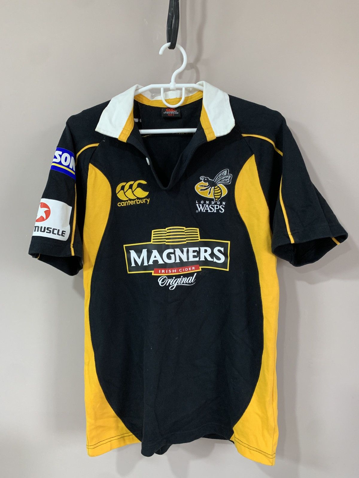 Canterbury of New Zealand × Vintage Wasps London 2007/08 Home Rugby Union Shirt Canterbury Retro Size US S / EU 44-46 / 1 - 1 Thumbnail