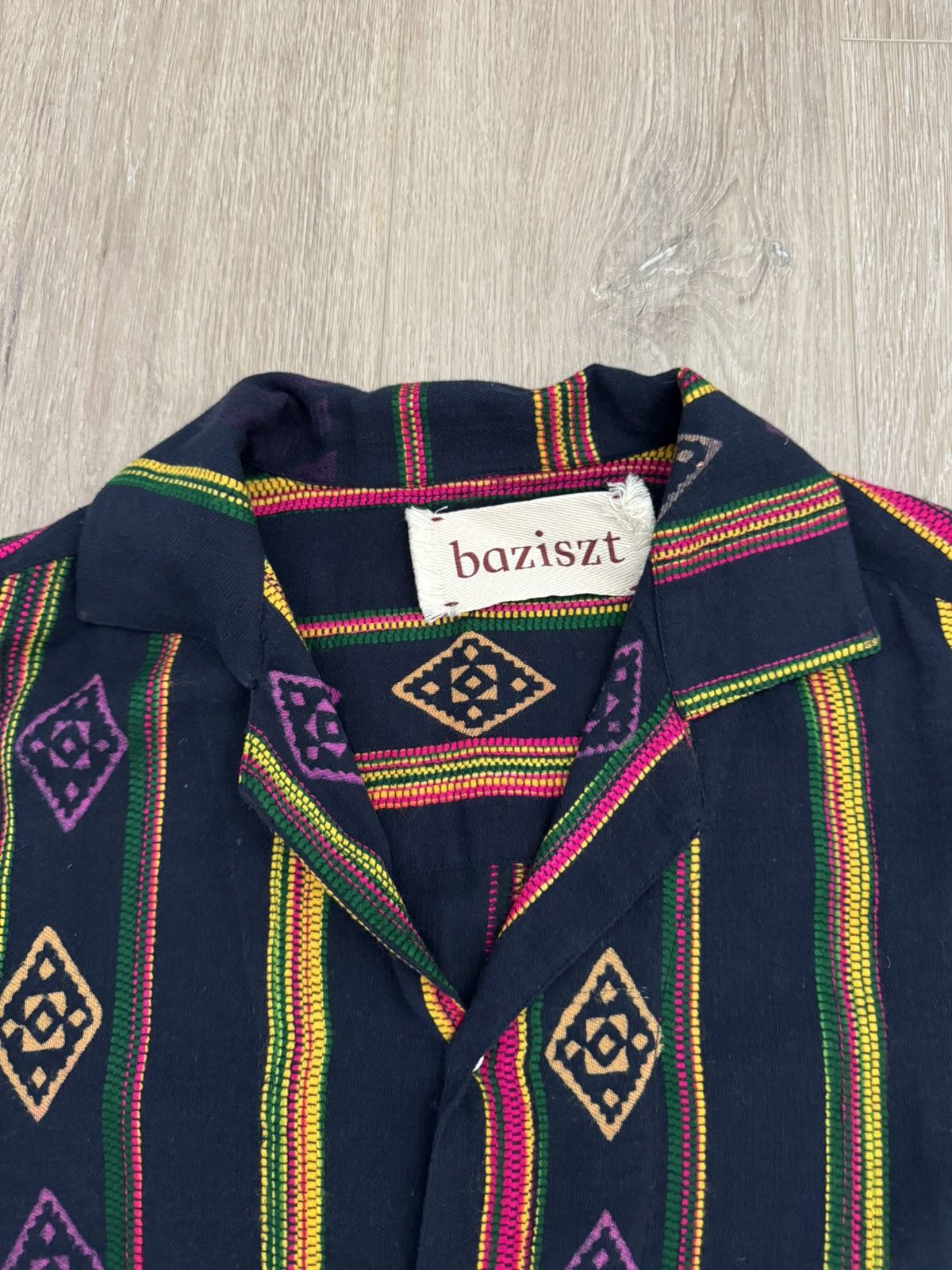 Other Baziszt Camp Collar Woven Geometric Shirt 100% Cotton Size US S / EU 44-46 / 1 - 3 Thumbnail