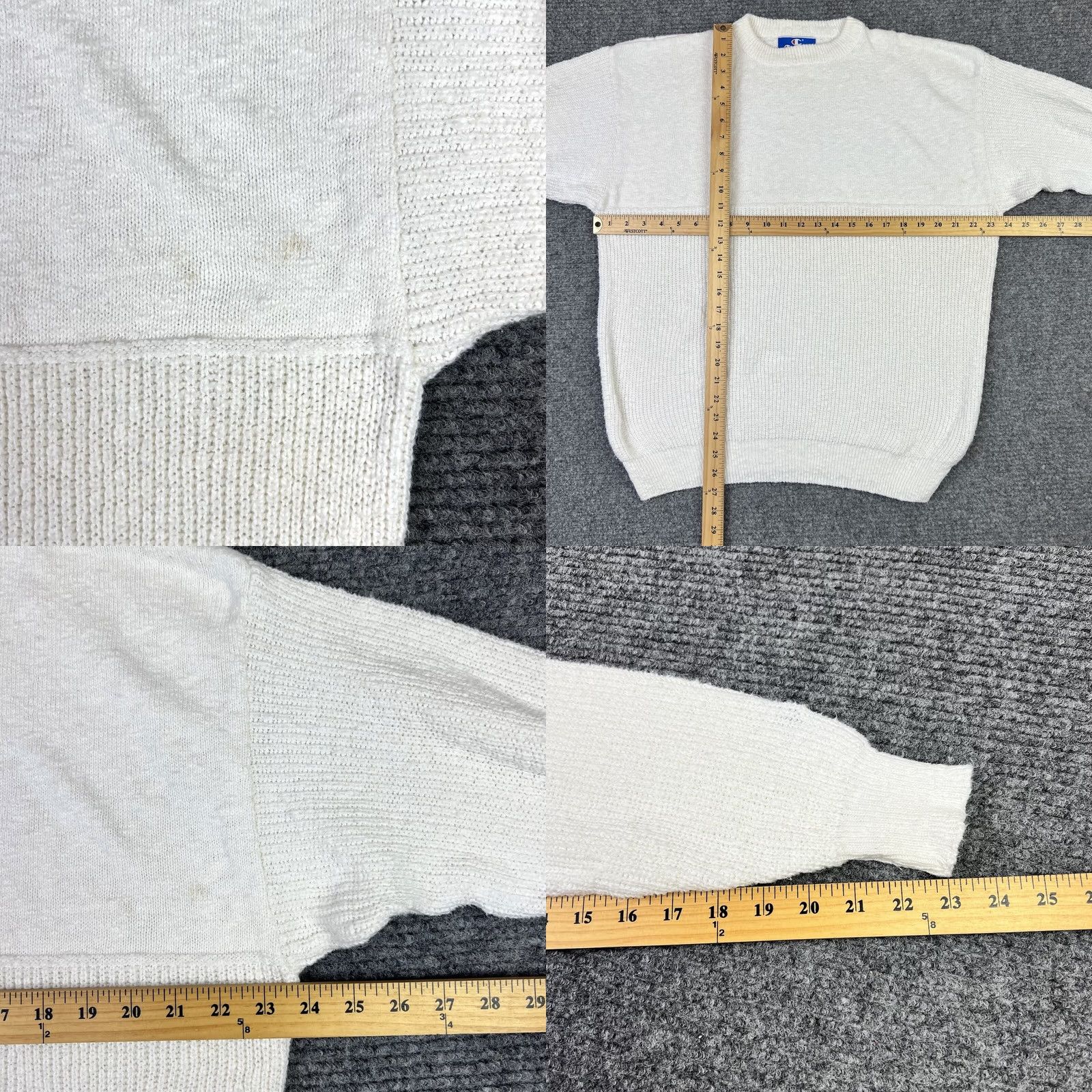 Champion VINTAGE Champion Sweatshirt Beige 100% Cotton XL Embroidered Logo Men’s Classic Pullover 80s Size US XL / EU 56 / 4 - 8 Thumbnail
