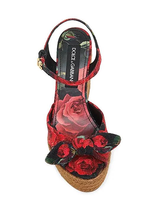 Dolce & Gabbana os11x1225 Floral Espadrille Wedge Sandals in Multicolor Size US 9 / IT 39 - 4 Thumbnail