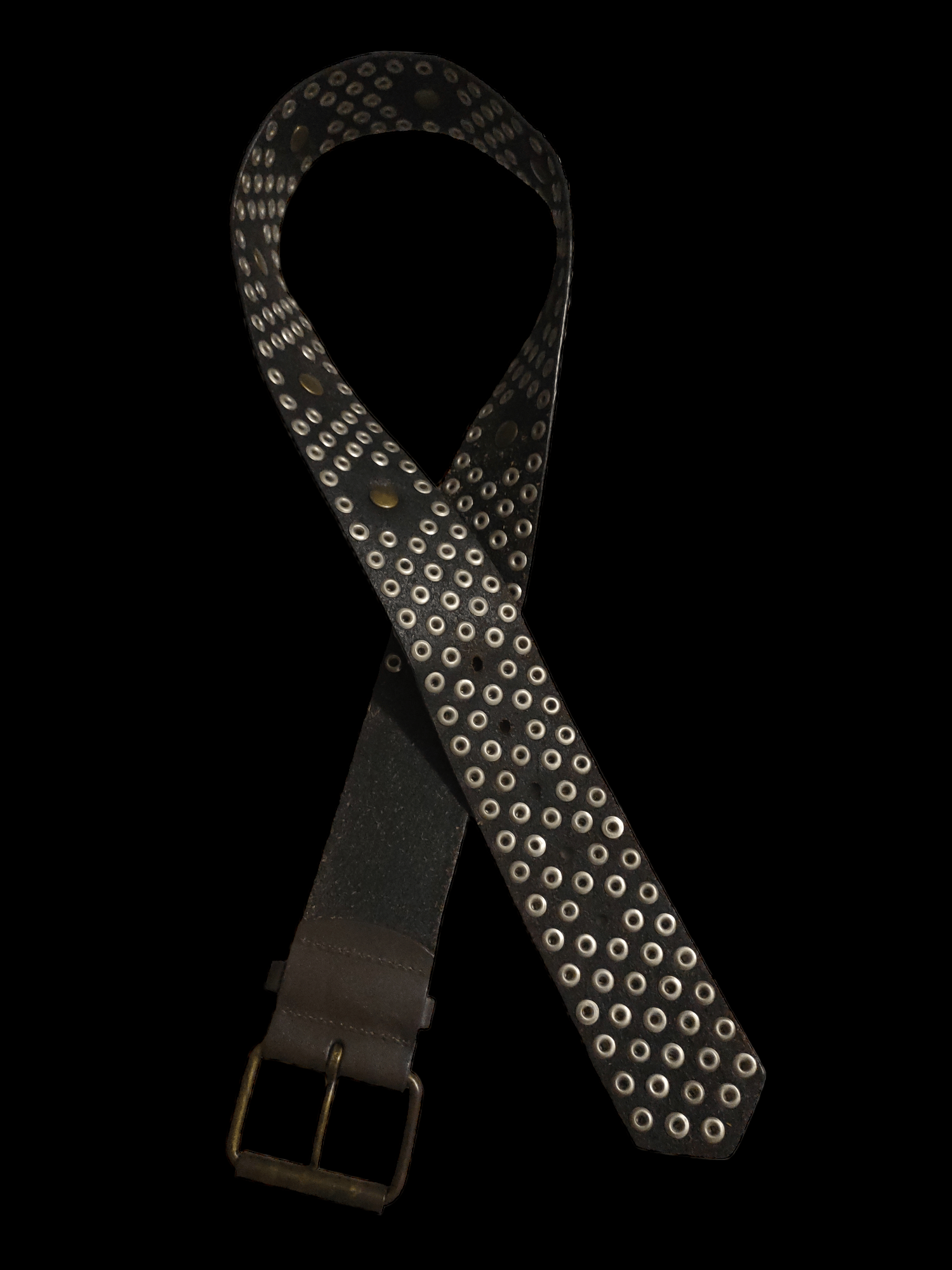 Leather Leather Belt Studded x Handmade Design Size 34 - 6 Thumbnail