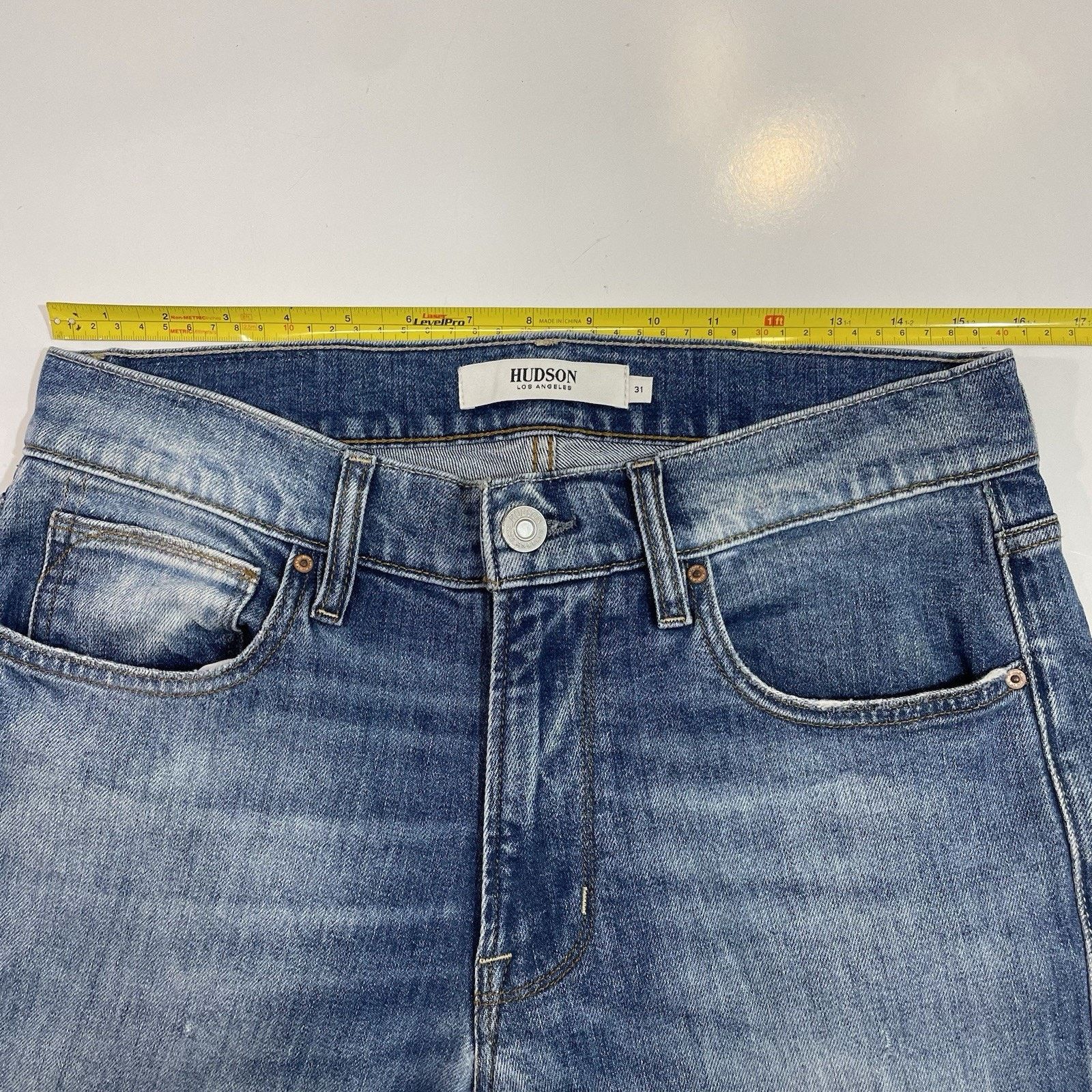 Hudson Hudson Light Wash Mens Zack Slim Fit Distressed Jeans 31x34 Size US 31 - 9 Thumbnail