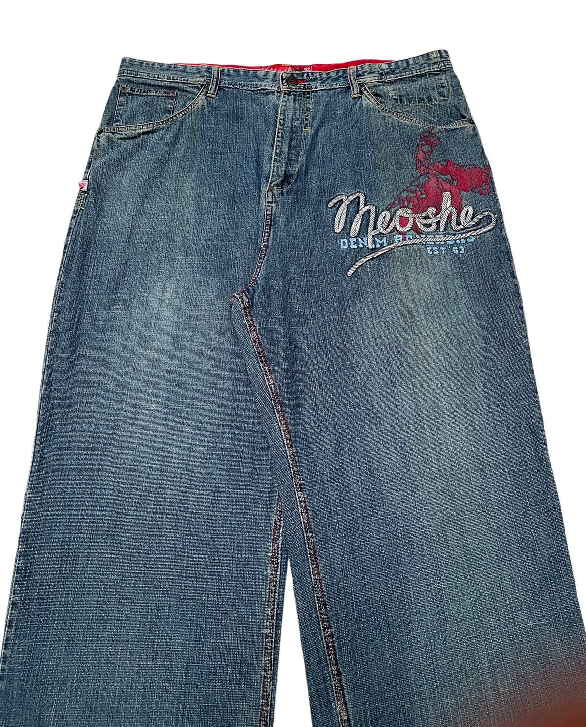 Designer × Japanese Brand × Vintage Vintage Japanese Brand Meoshe Baggy Jeans 2000s Size US 40 / EU 56 - 3 Thumbnail