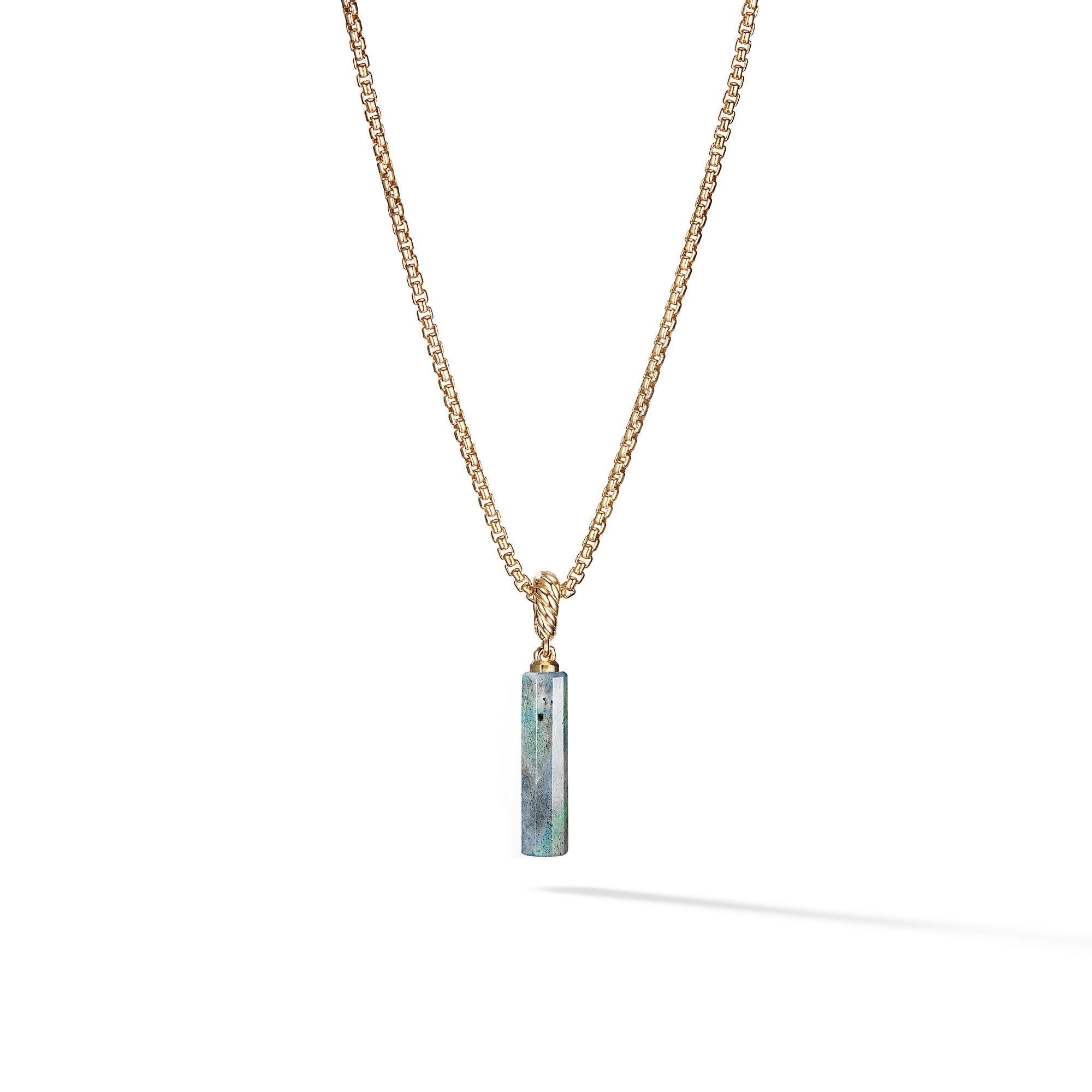 David Yurman o1w1db10525 D14018 Barrel Amulet Labradorite and 18K Gold Size ONE SIZE - 1 Thumbnail