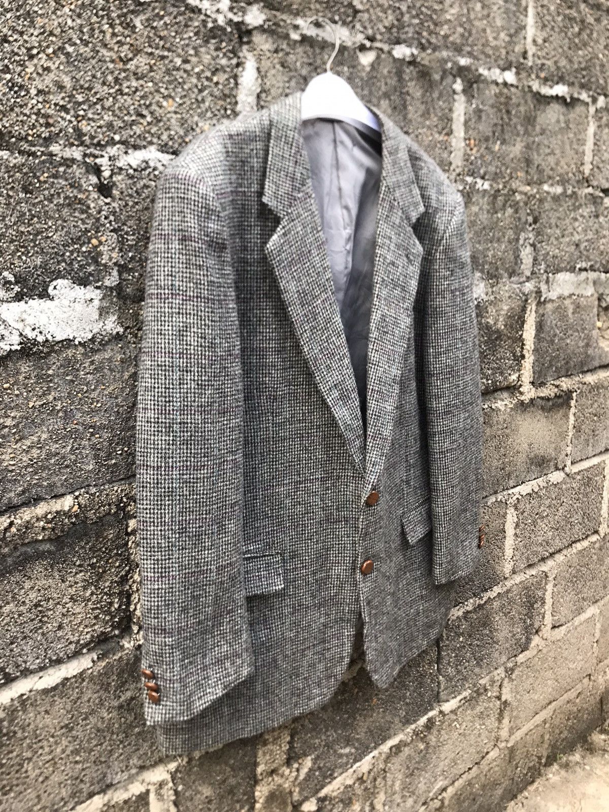 Harris Tweed ⚡️Vintage Ginza Harris Tweed Wool Button Coat Size 52R - 2 Thumbnail