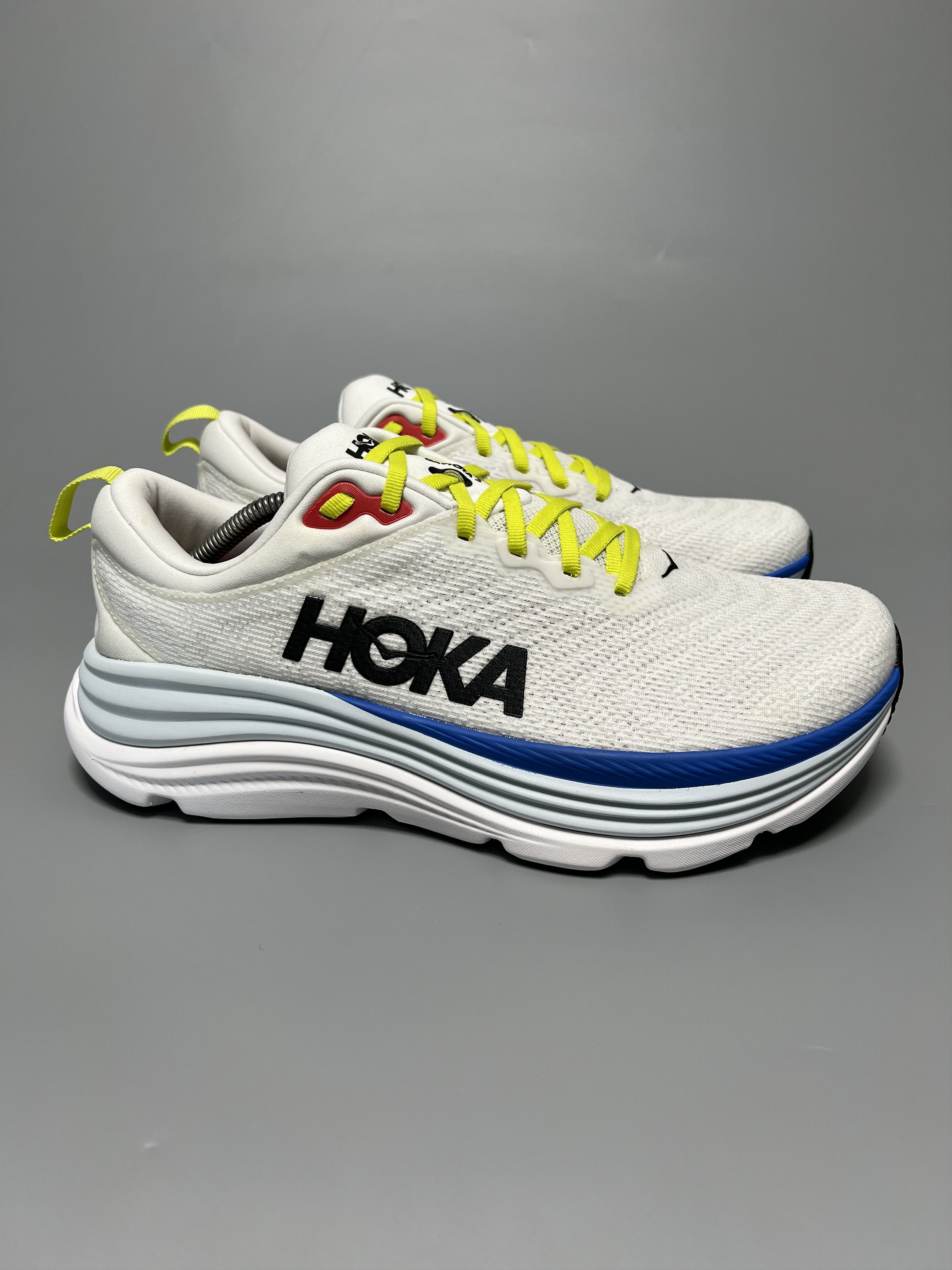 10.5Ee Hoka One One Gaviota 5 Wide Running Shoes 1134234-Bvr in White, Men's