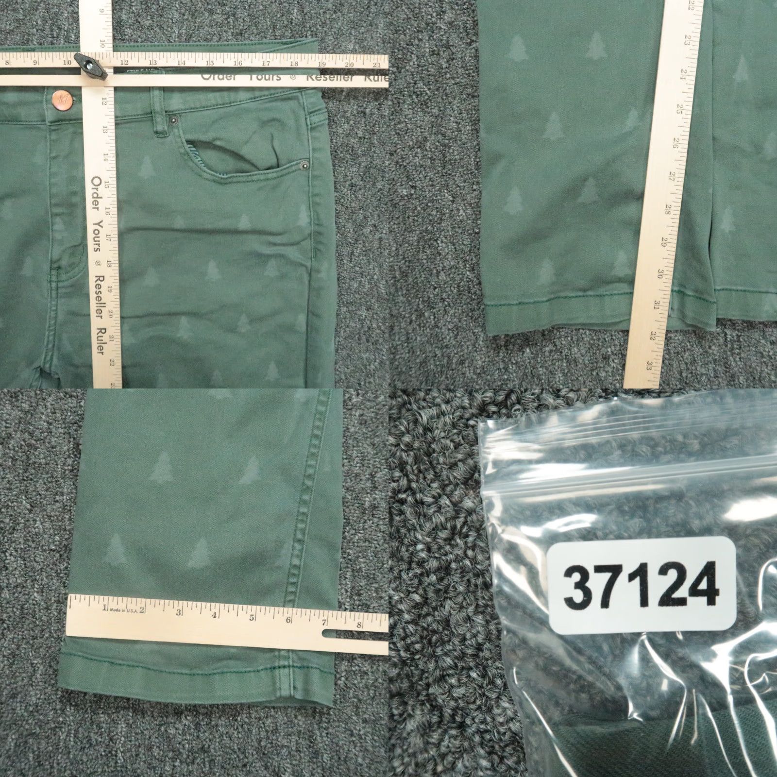 Evergreen Mugsy Jeans Mens 38x32 Green 5-Pocket Straight Stretch Denim Size US 38 / EU 54 - 8 Thumbnail