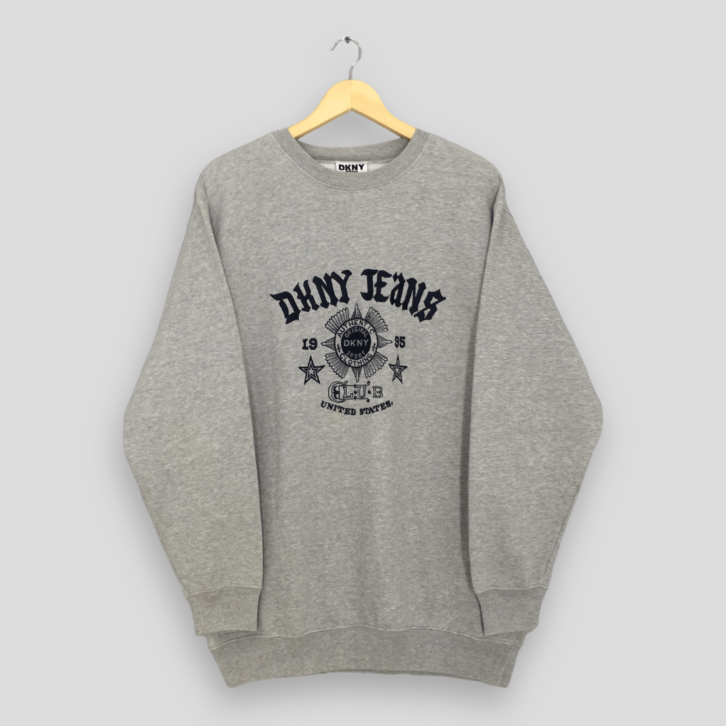 DKNY Vintage 90s Dkny Jeans USA Gray Sweatshirt XLarge Size US XL / EU 56 / 4 - 1 Thumbnail