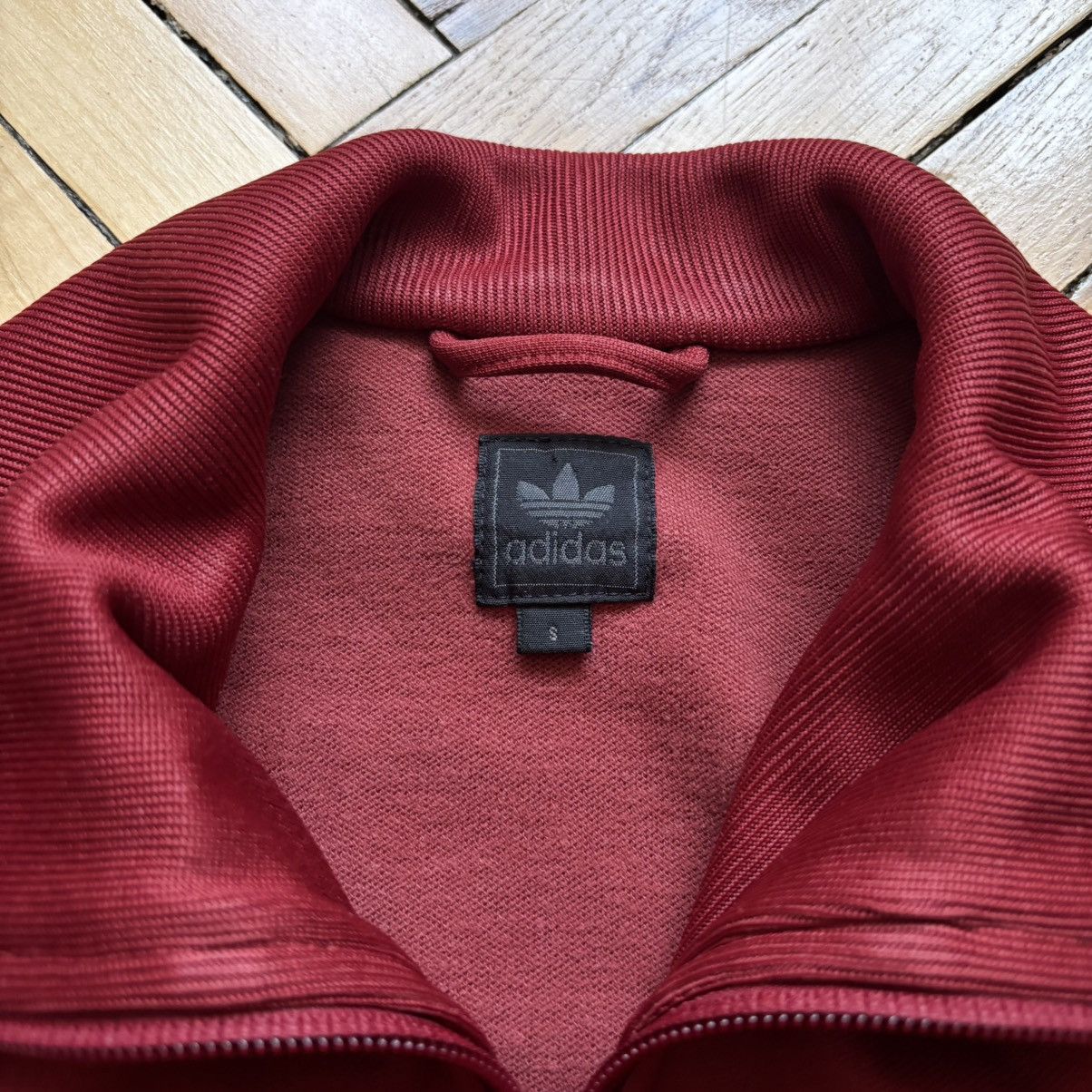 Adidas × Vintage Vintage Y2K Adidas Track Top Jacket Burgundy Mini logo Size US S / EU 44-46 / 1 - 6 Thumbnail