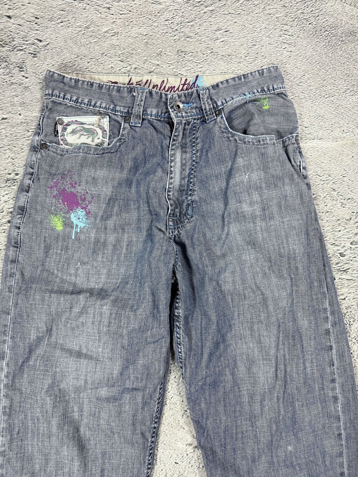 Ecko Unltd. Ecko Baggy Painted hip-hop jeans denim pants Y2K Size US 32 / EU 48 - 7 Thumbnail
