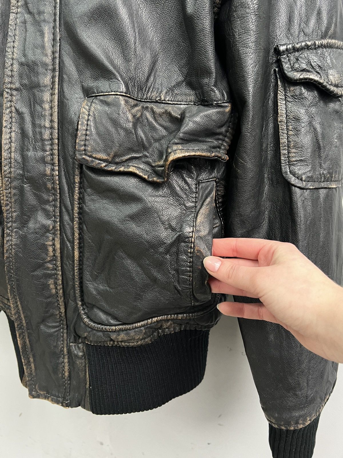 Schott Aviation leather distressed leather jacket y2k style hype Size US L / EU 52-54 / 3 - 4 Thumbnail