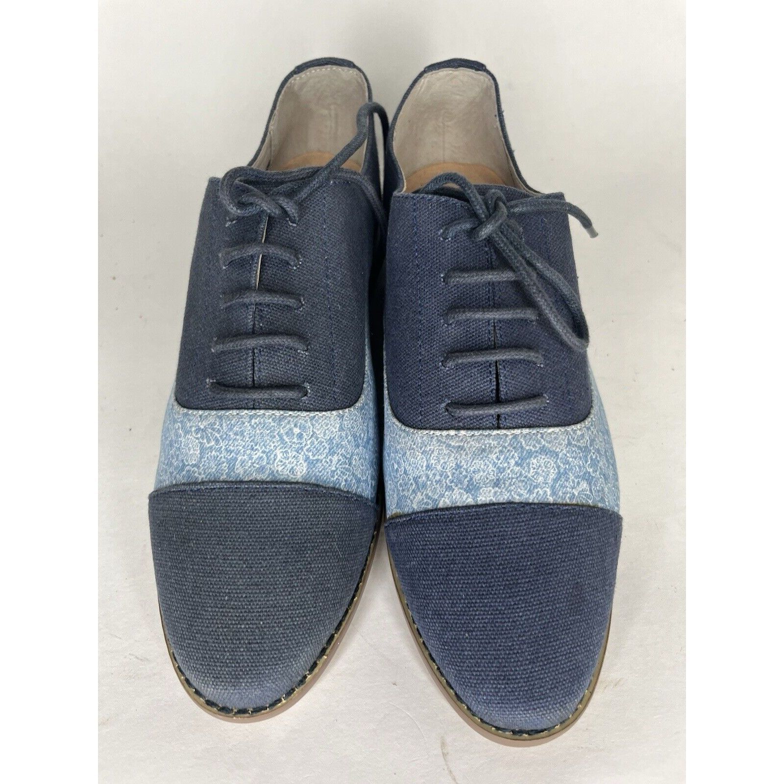 Other Marais USA Shoes Blue Floral Canvas Cap Toe Lace Up Oxfords Size US 8 / IT 38 - 8 Thumbnail