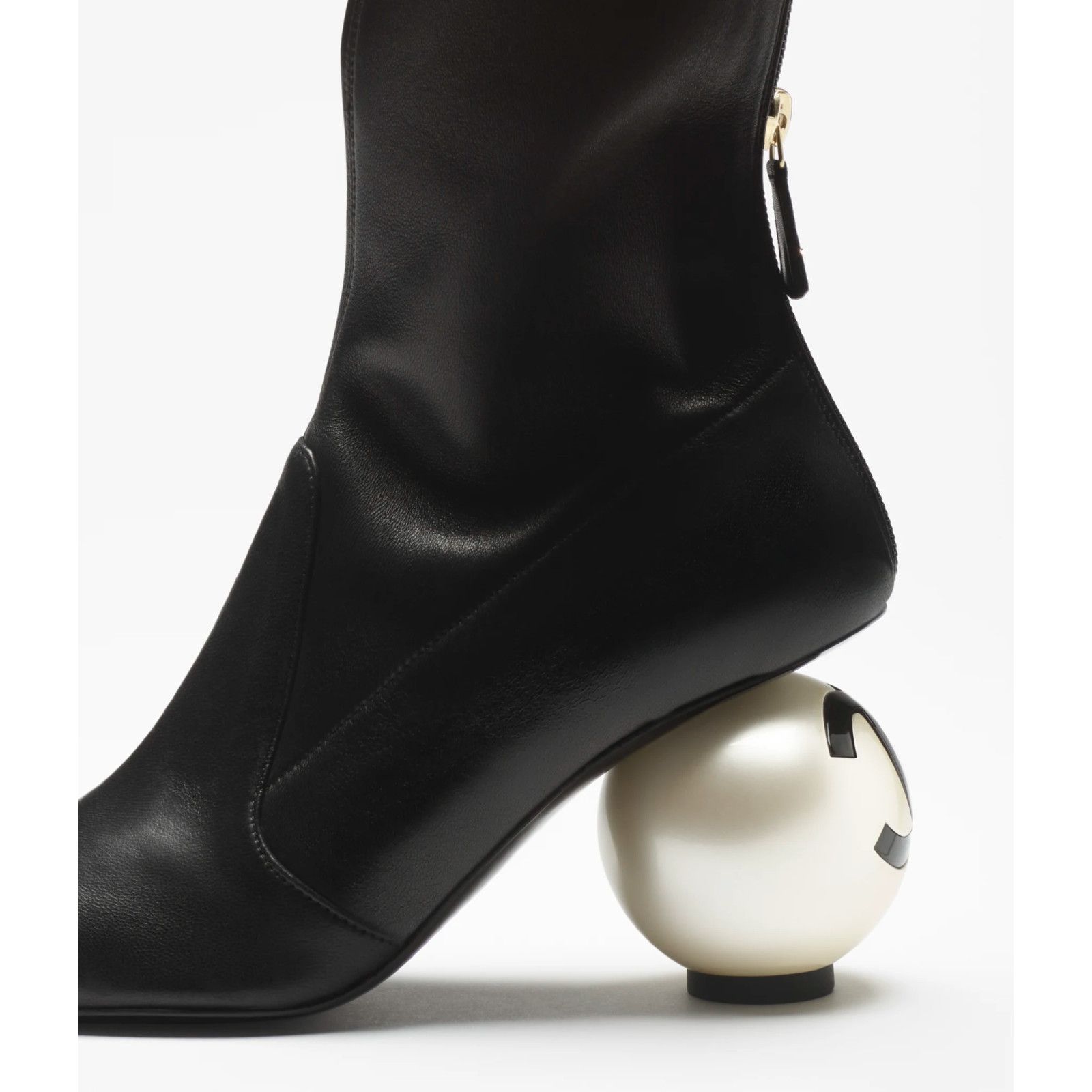Chanel Ball Heel CC Logo Stretch Leather Mid Calf Boots 38 Size US 8 / IT 38 - 16 Thumbnail