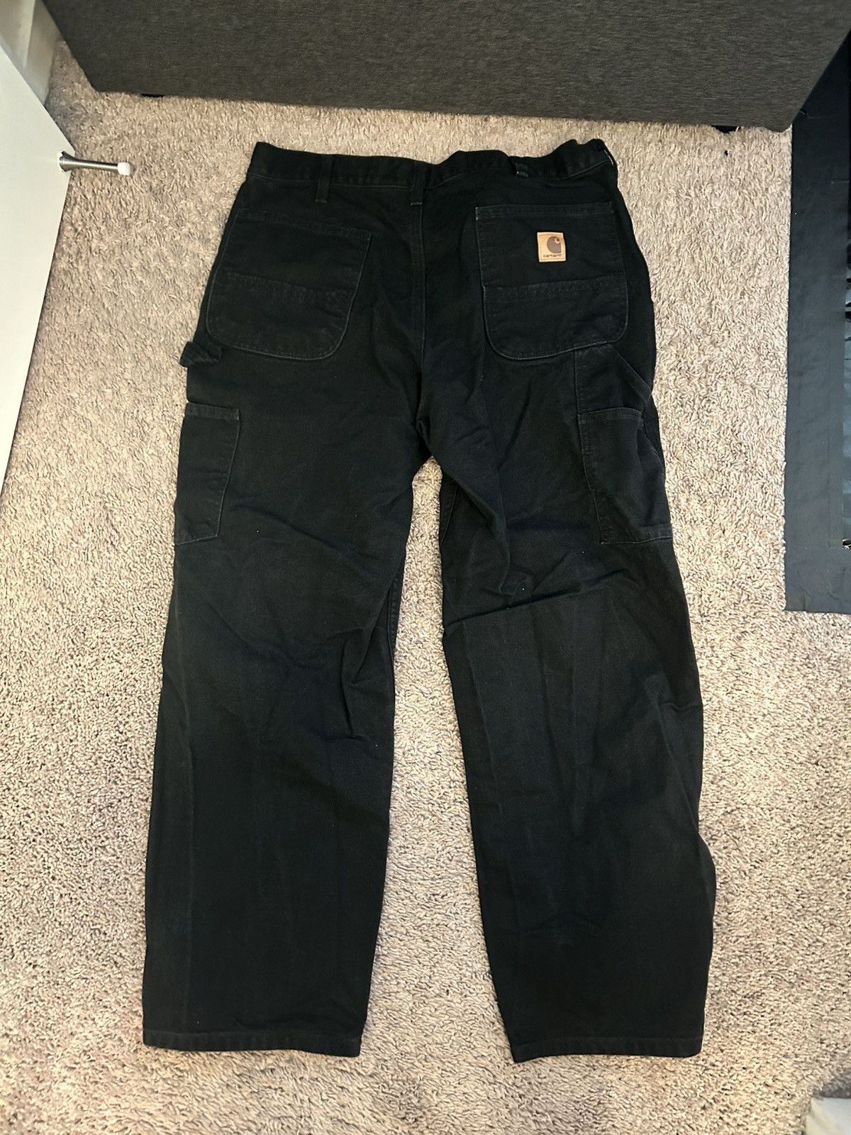 Carhartt Black Oversized Carhatt Denim Cargos Size US 35 - 3 Thumbnail