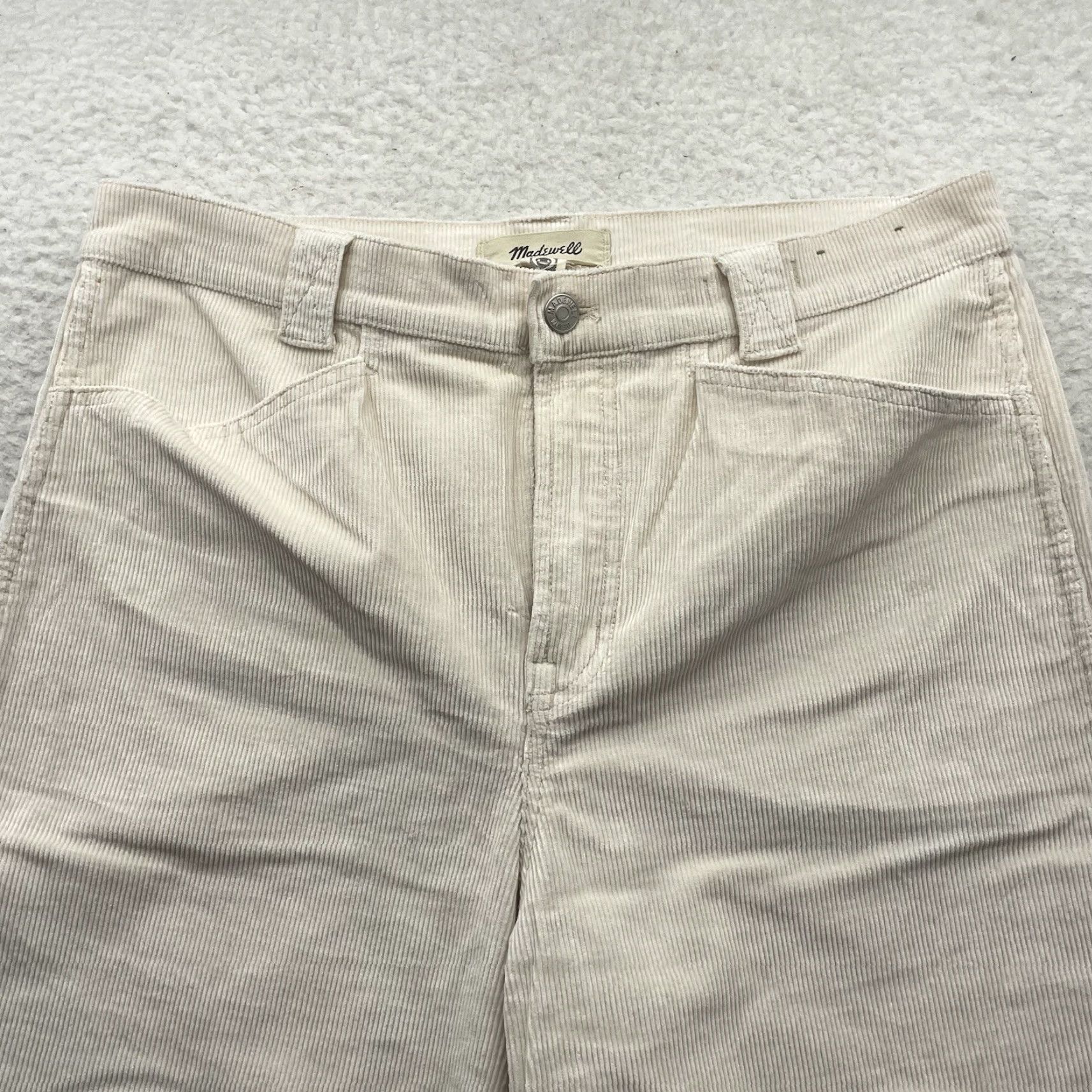 Madewell Madewell Corduroy Pants Womens 32x29 Emmet Wide Leg Baggy Cream White Tag 30 Size 24" / US 00 / IT 34 - 3 Thumbnail