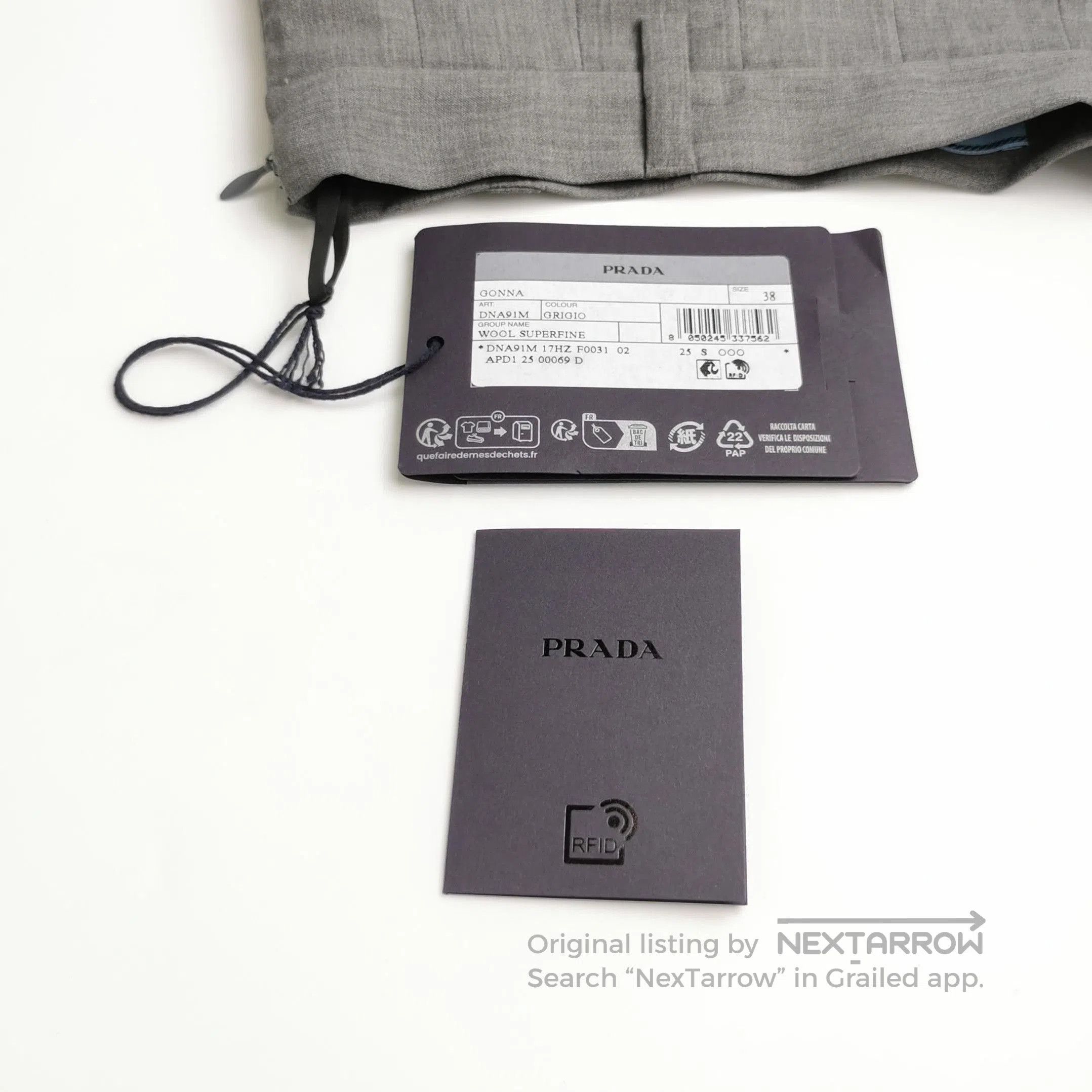 Prada Prada Gray Pleated Wool Midi Skirt . Size 37" - 3 Thumbnail