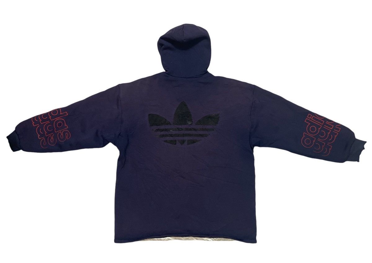 Adidas 90s ADIDAS HOODIE ZIPPER UP RARE DESIGN DISTRESSED Size US XL / EU 56 / 4 - 2 Thumbnail