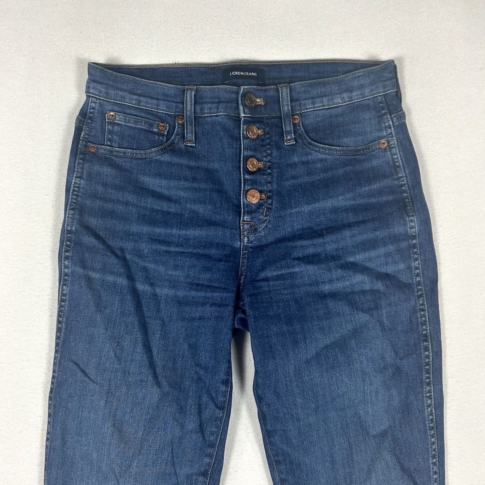 J.Crew VINTAGE J.Crew Jeans Women's 26T Straight Denim Blue 30in Inseam Rise Mid 8.5-10.5in Stretch Pocket Size 26" / US 2 / IT 38 - 3 Thumbnail