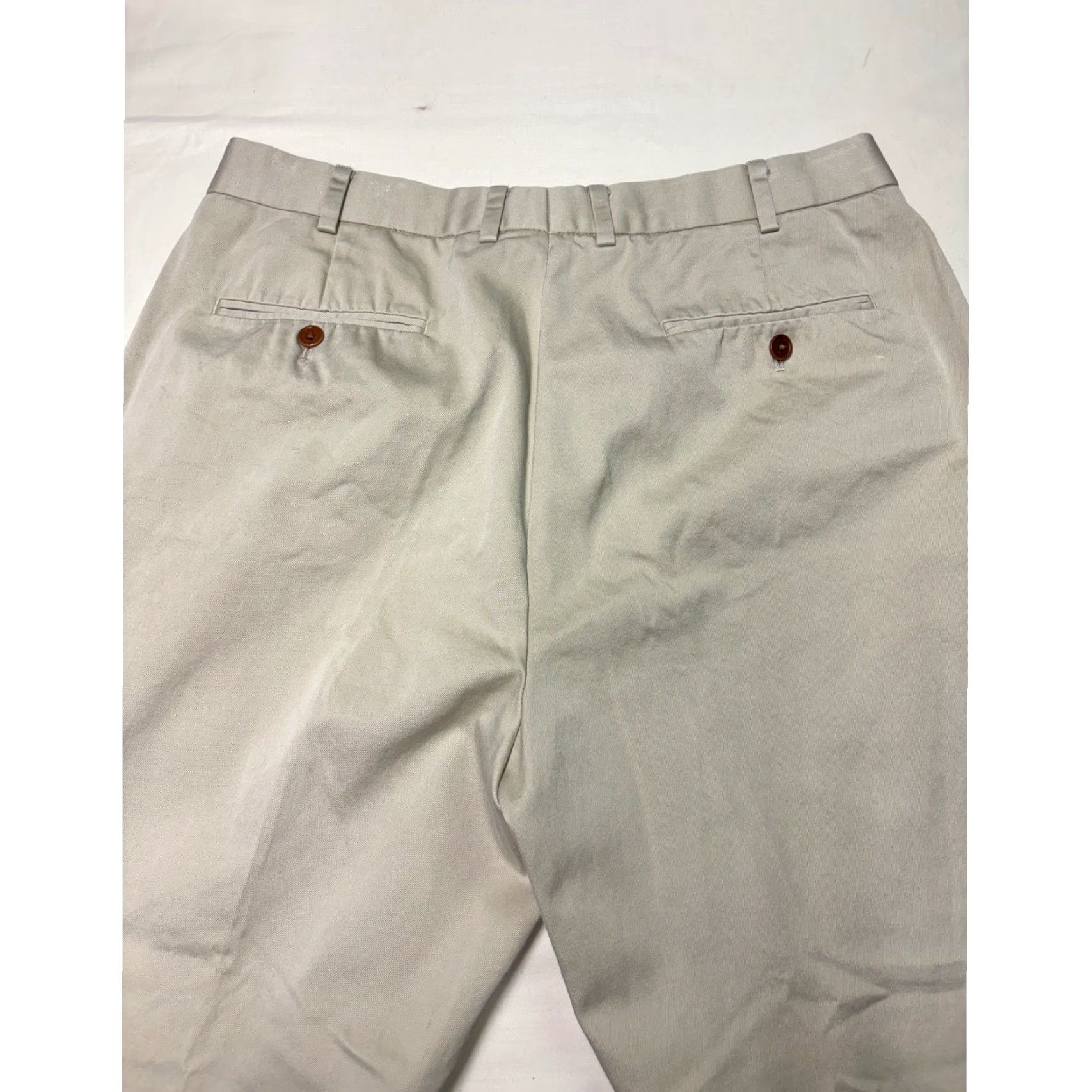Brooks Brothers Brooks Brothers Mens Cotton Dress Pants Beige Flat Front Chinos W36 L30 Pants Flat Front Beige Classic Fit Mens Size US 31 - 7 Thumbnail