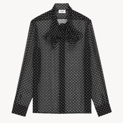 Saint Laurent Paris shirt in dotted silk muslin in black Size US L / EU 52-54 / 3 - 1 Thumbnail