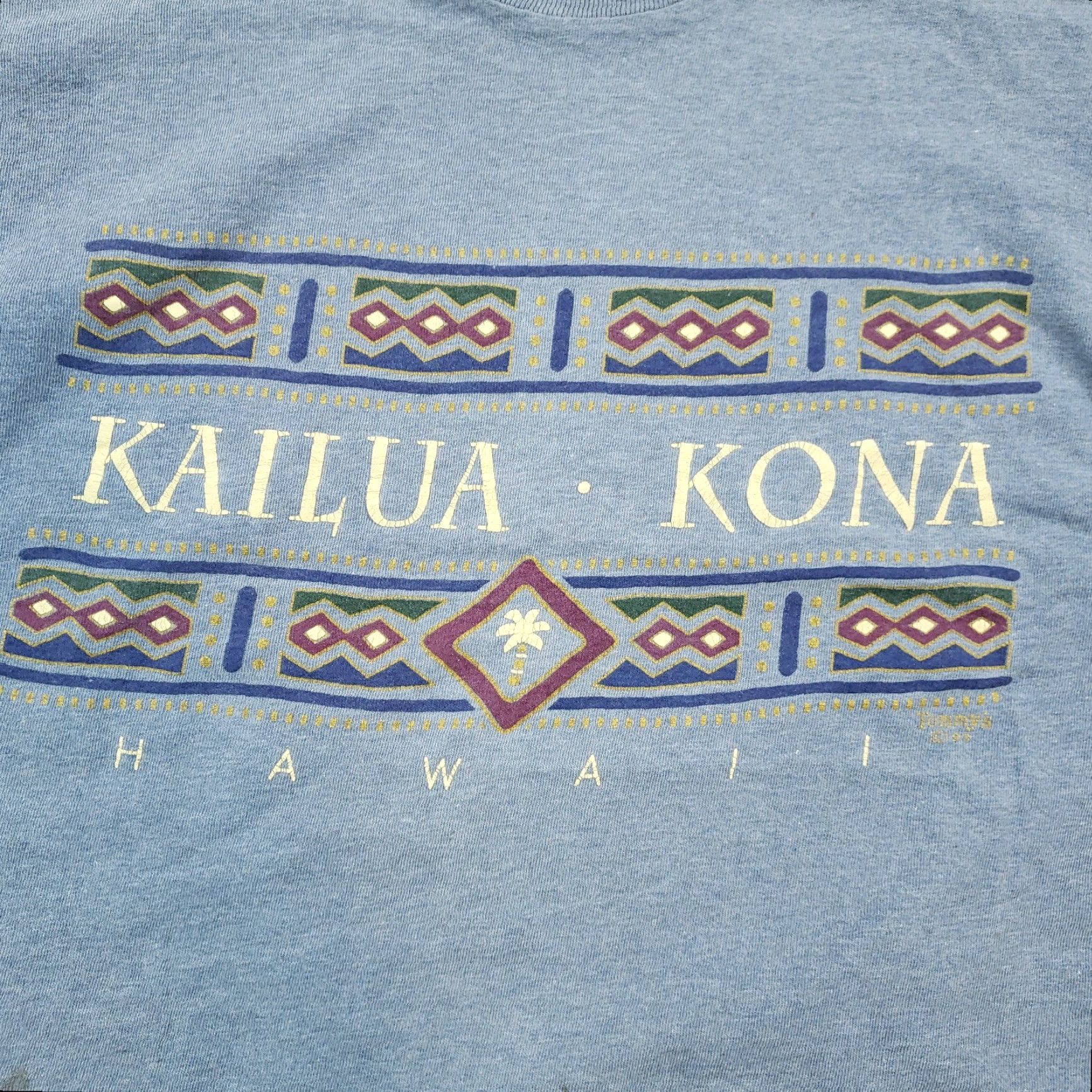 Vintage Kailua Kona Hawaii Mens Large Blue T Shirt Size US L / EU 52-54 / 3 - 7 Thumbnail